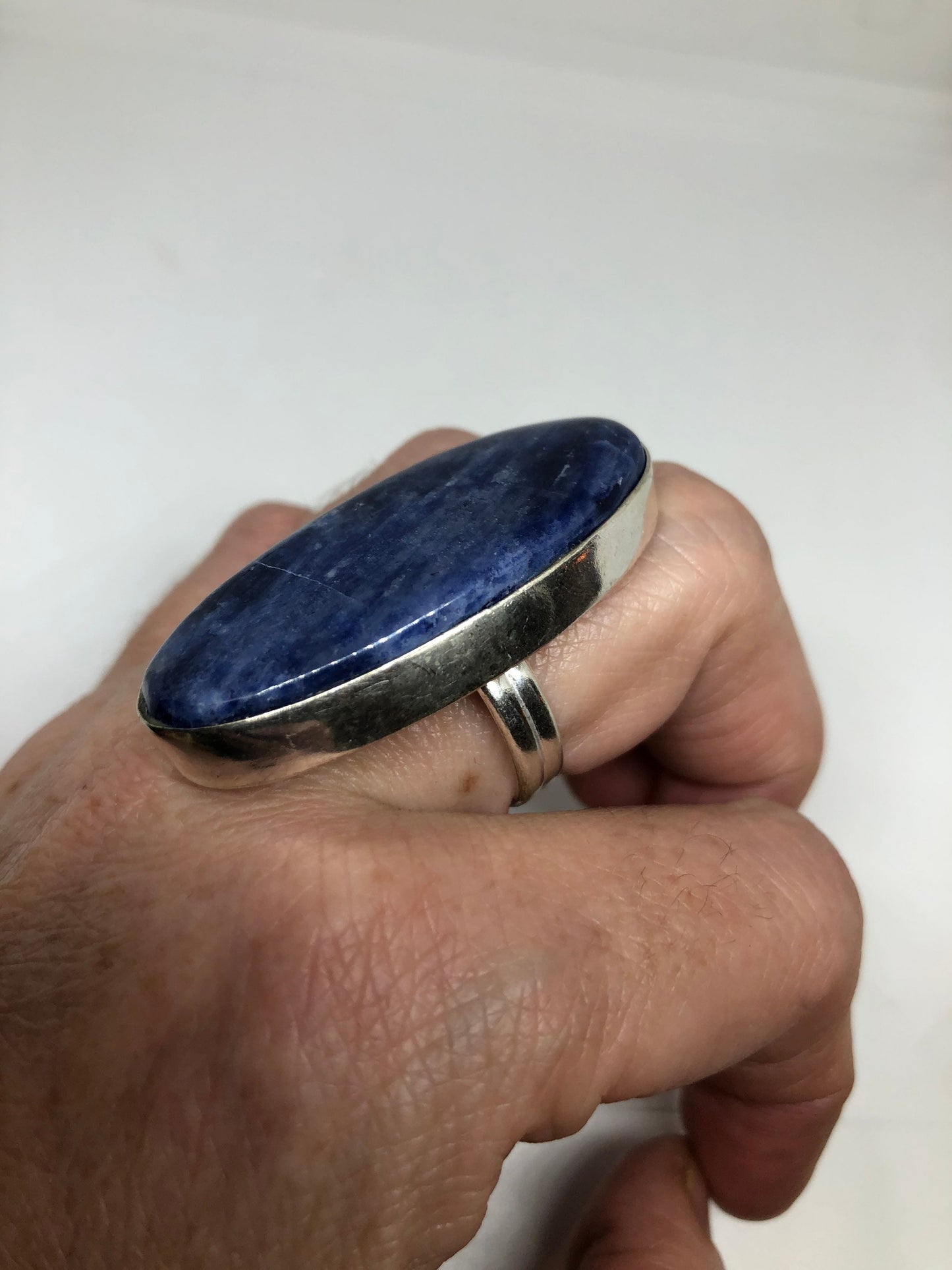 Vintage Blue Genuine Lapis Lazuli Cocktail Ring