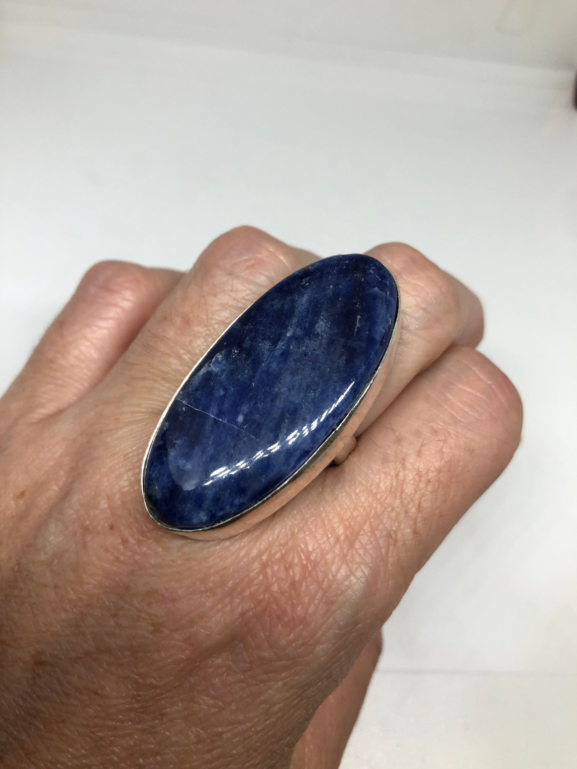Vintage Blue Genuine Lapis Lazuli Cocktail Ring