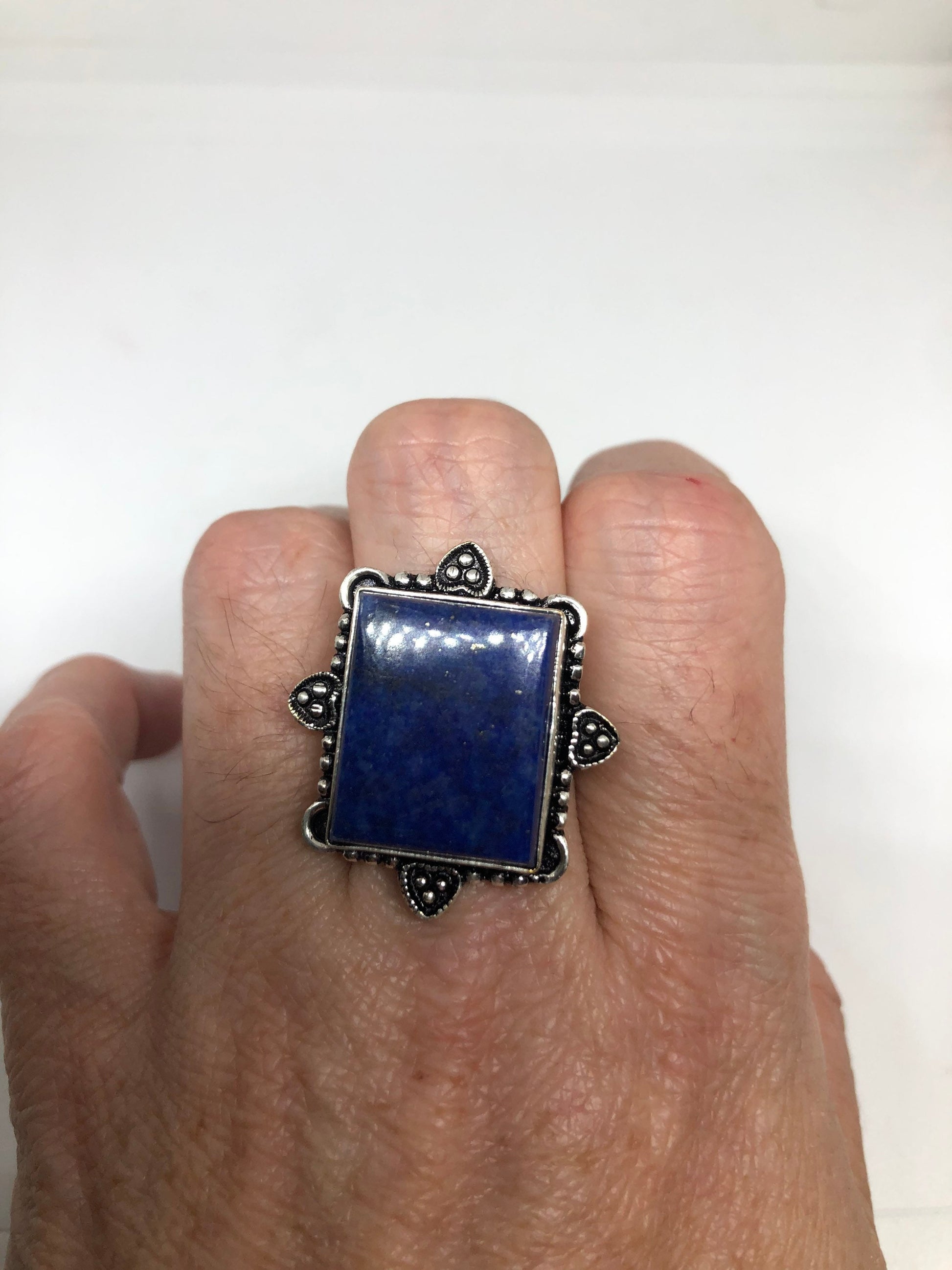 Vintage Blue Genuine Lapis Lazuli Cocktail Ring