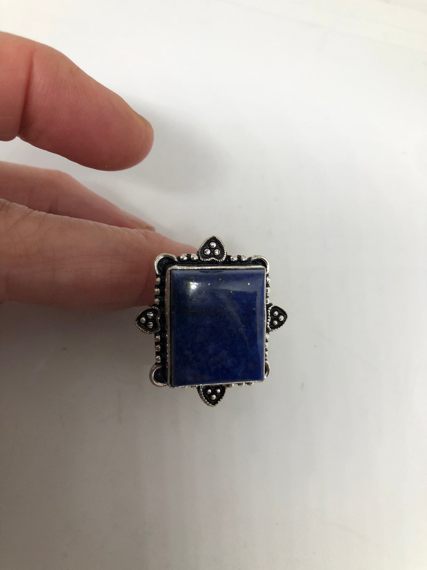 Vintage Blue Genuine Lapis Lazuli Cocktail Ring