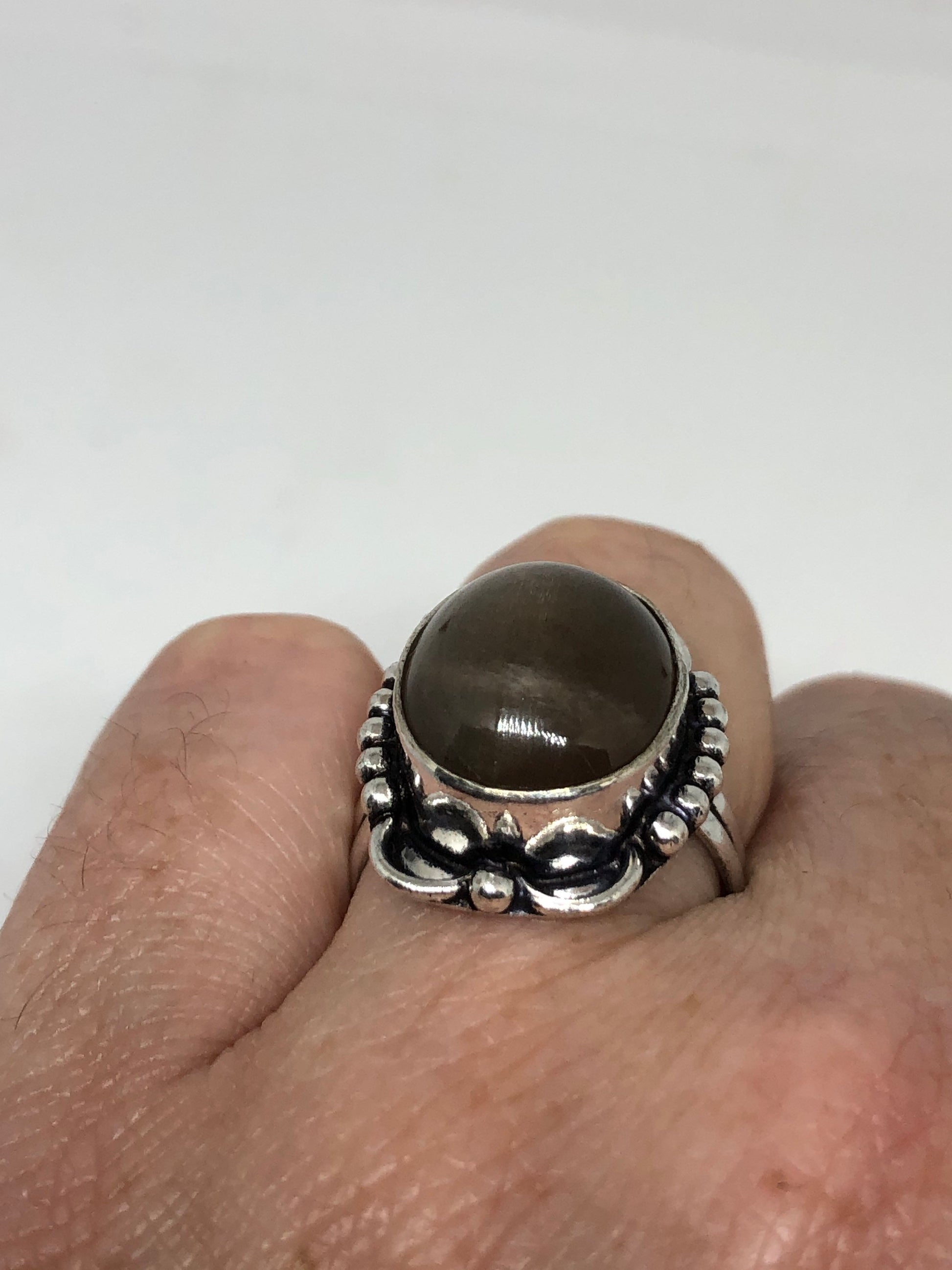 Vintage Bronze Moonstone Cocktail Ring Size 7