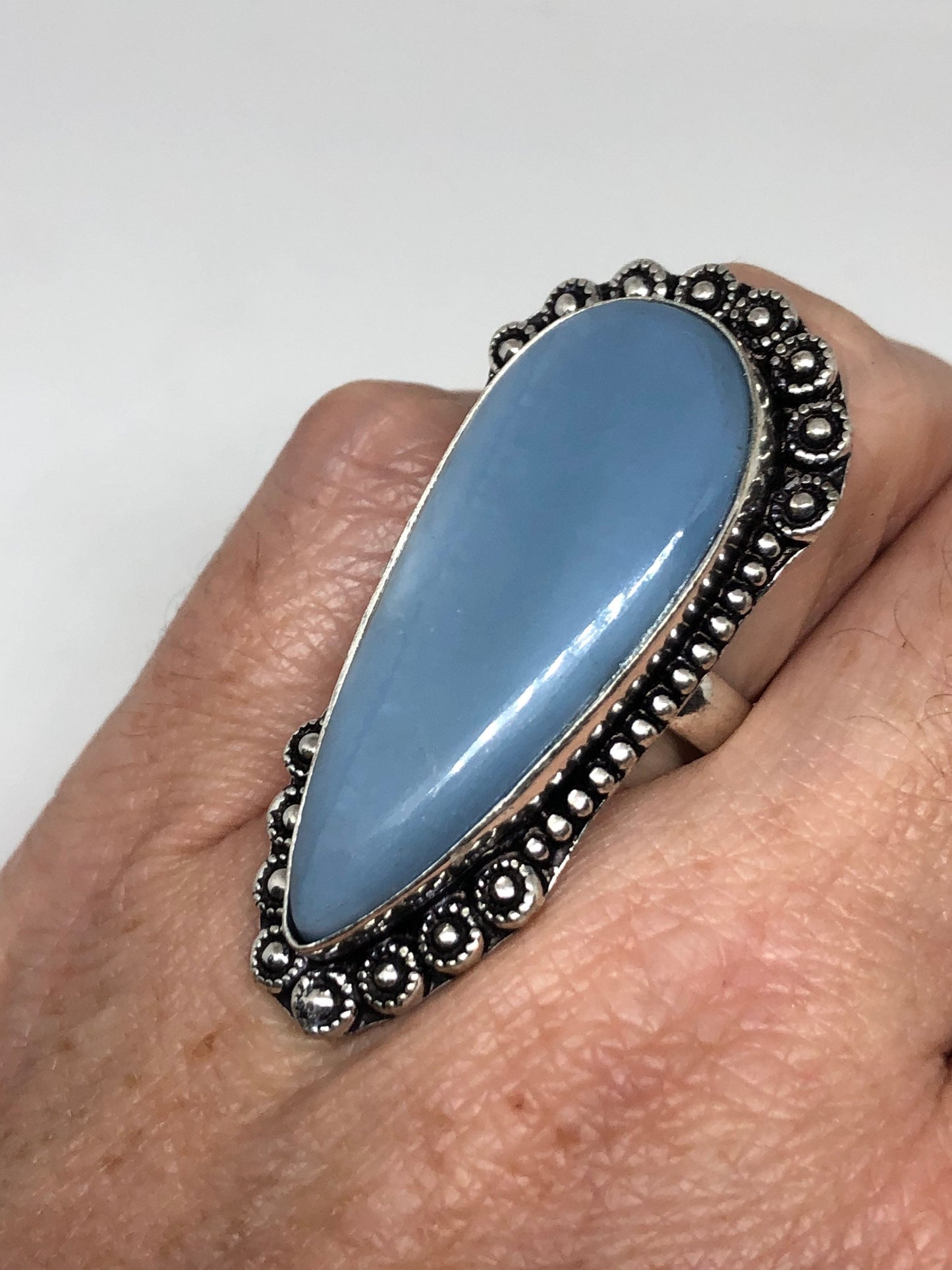 Vintage Blue Onyx Ring Cocktail Size 6