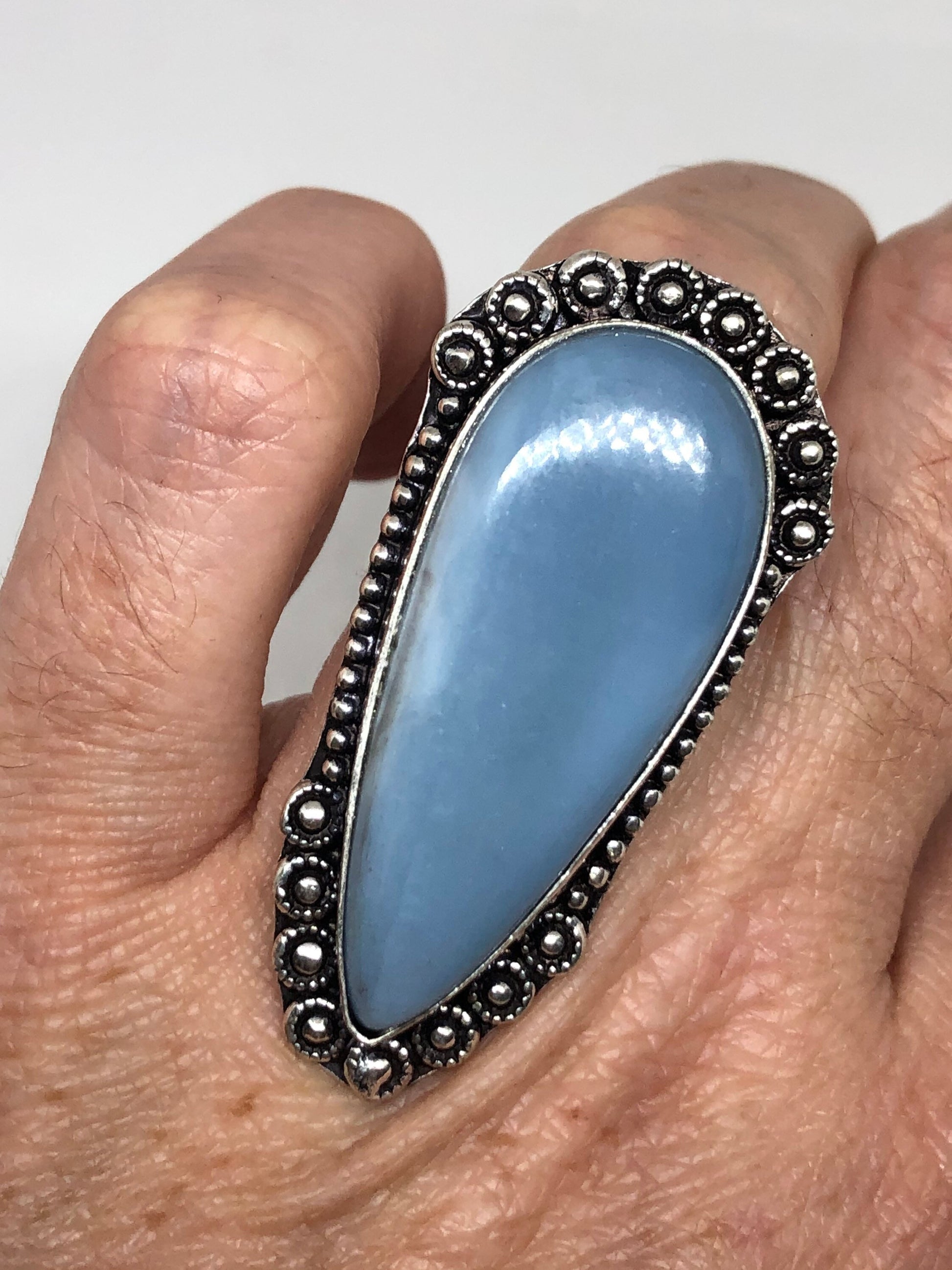 Vintage Blue Onyx Ring Cocktail Size 6