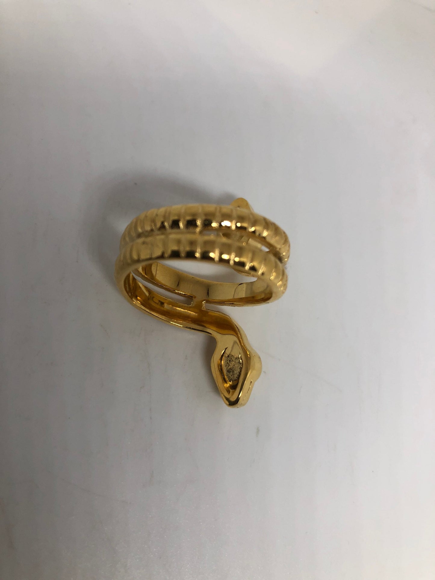 Vintage Gothic Golden Stainless Steel Snake Ring