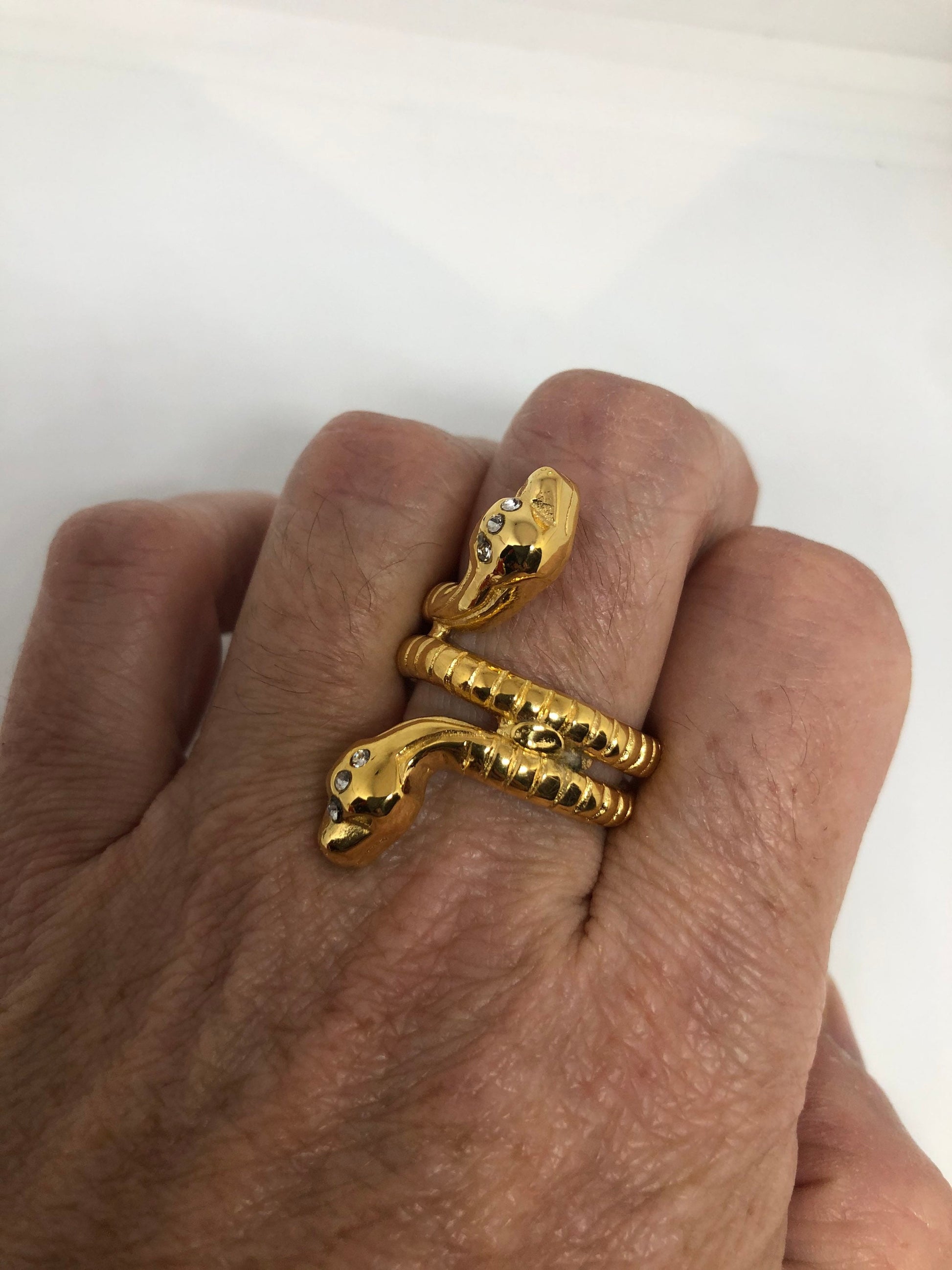 Vintage Gothic Golden Stainless Steel Snake Ring