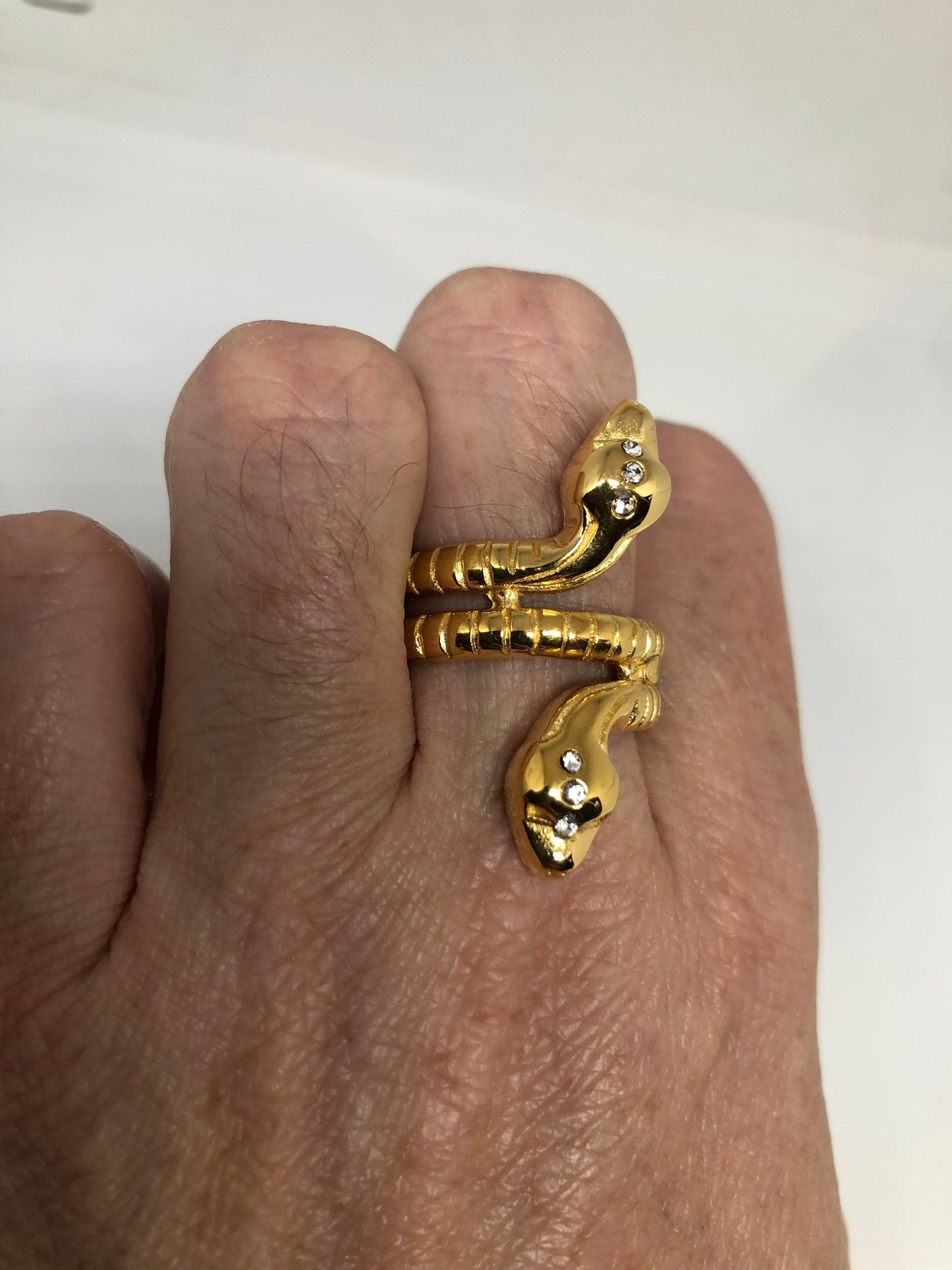 Vintage Gothic Golden Stainless Steel Snake Ring