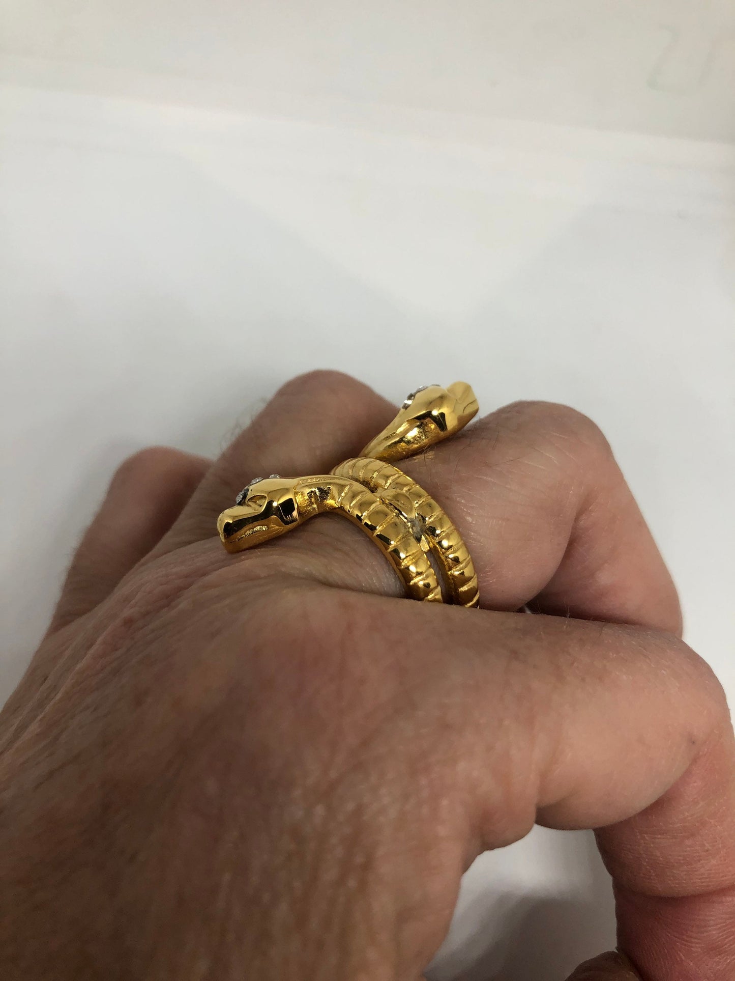 Vintage Gothic Golden Stainless Steel Snake Ring