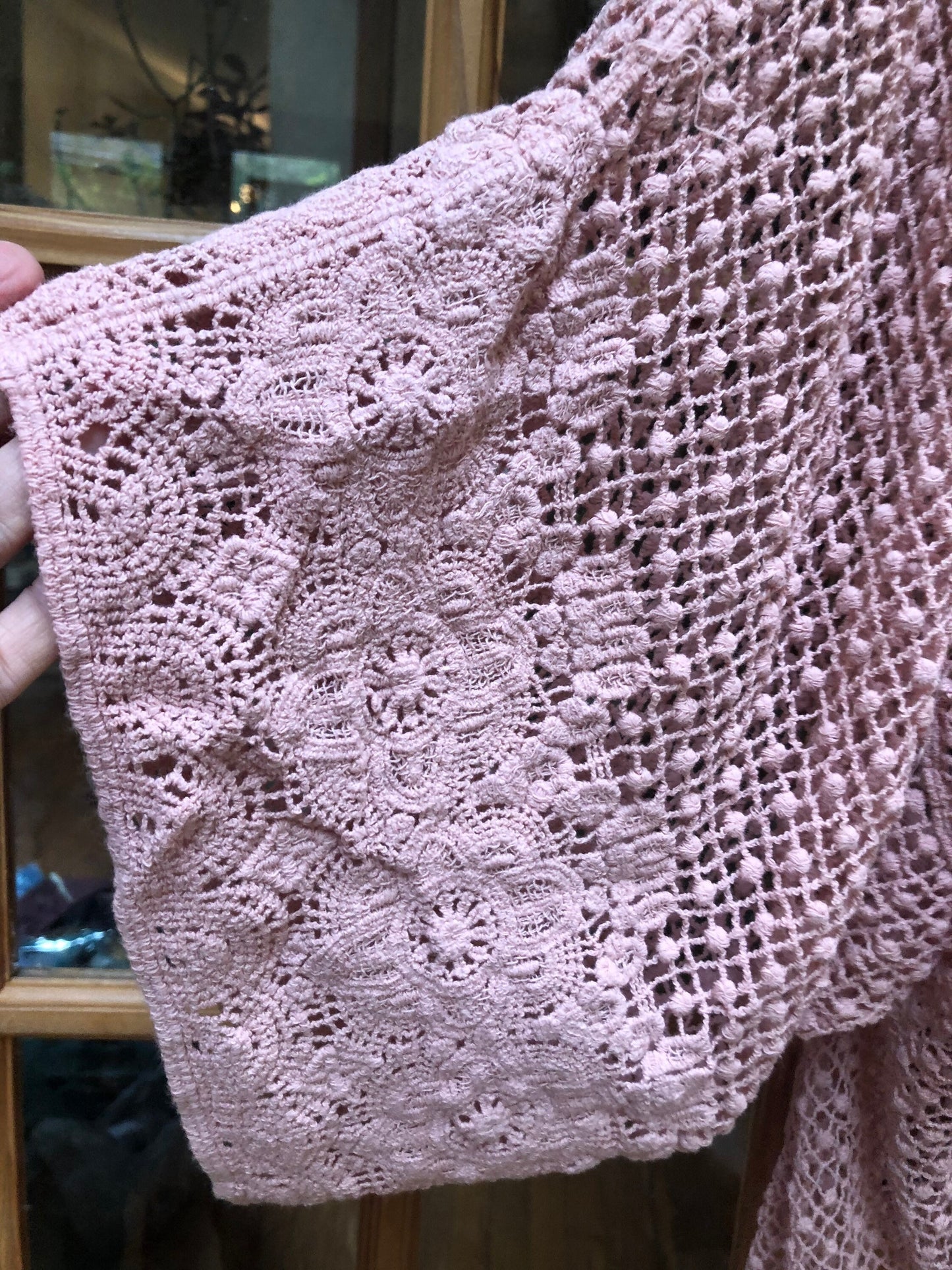 Vintage Style Pink Lace Embroidered kimono jacket