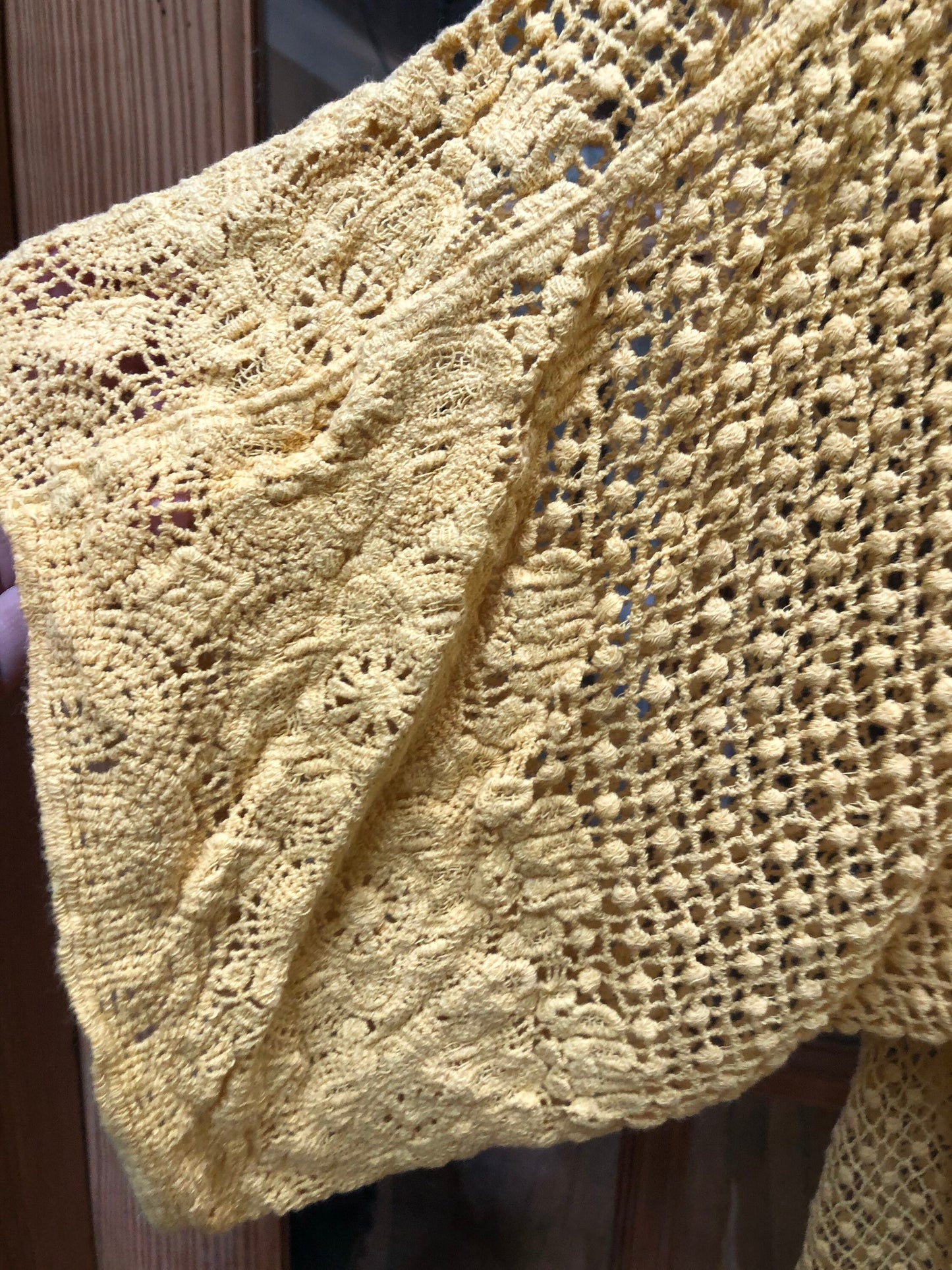 Vintage Style Yellow Lace Embroidered kimono jacket