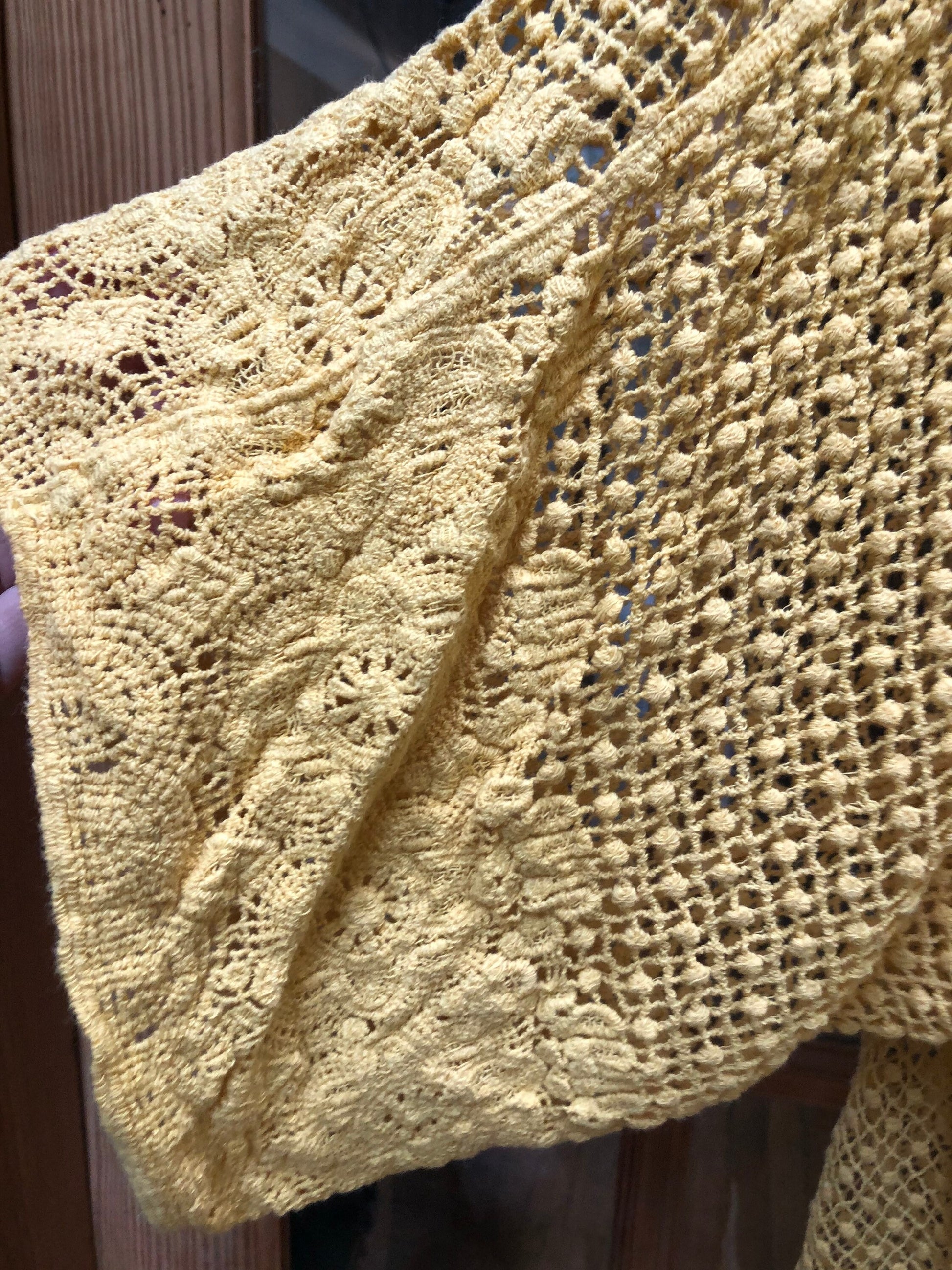 Vintage Style Yellow Lace Embroidered kimono jacket