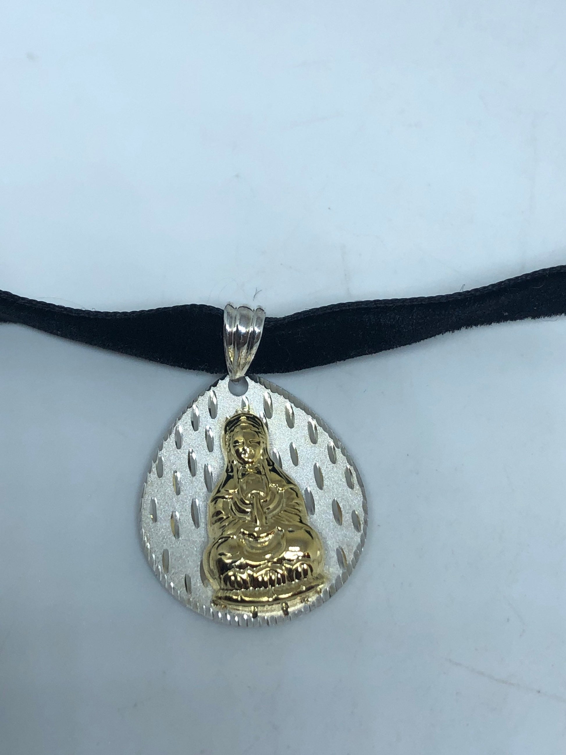Vintage Gold 925 Silver Buddha Amulet Pendant