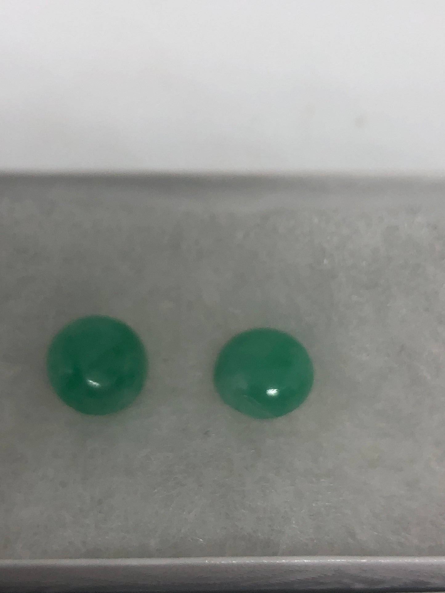 Vintage Fun Green Jade Gemstone Silver Bronze Stud Earrings