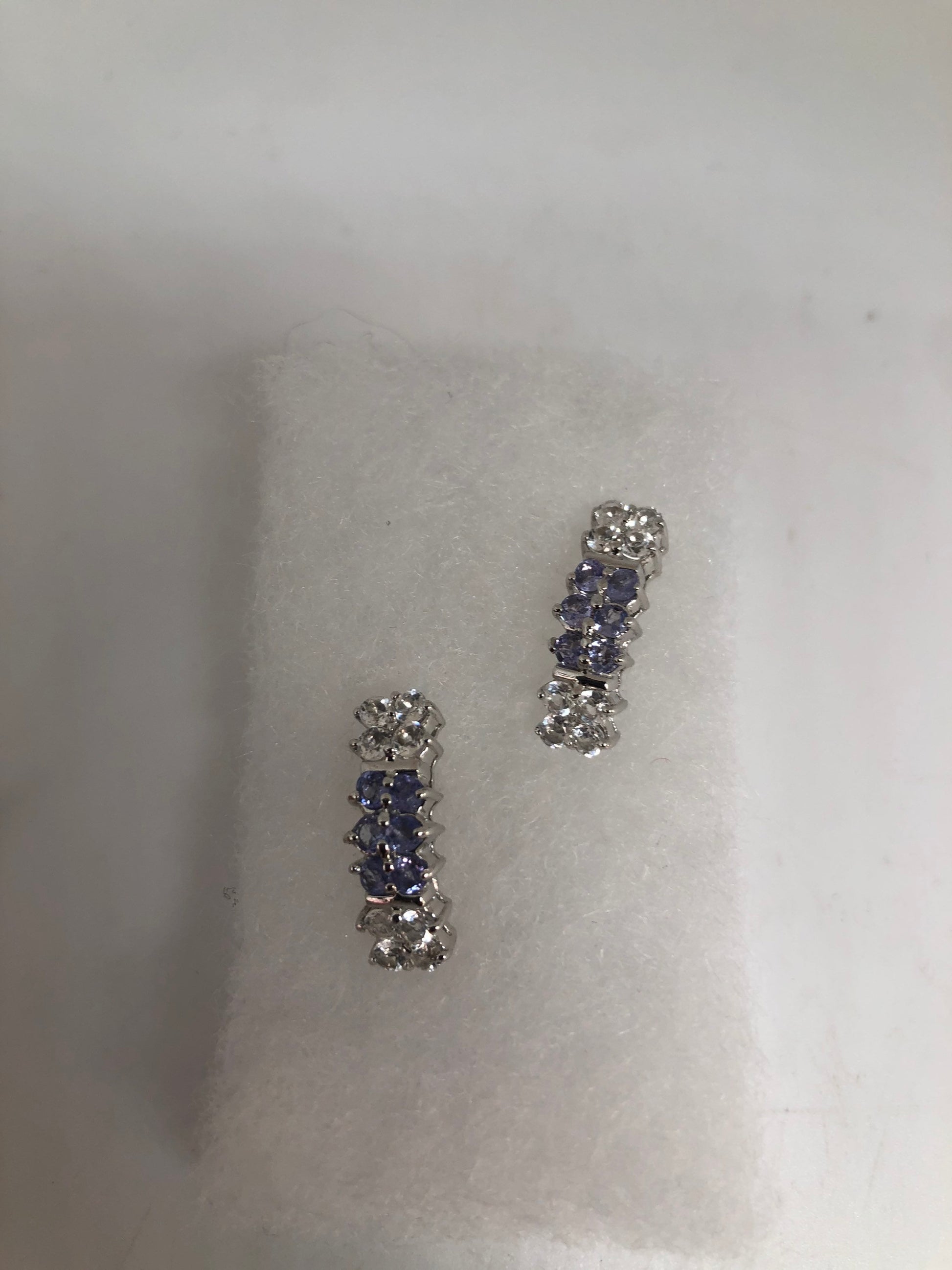 Vintage Blue Iolite Earrings 925 Sterling Silver Dangle