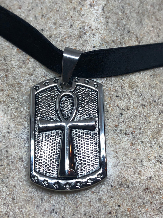 Vintage Stainless Steel Ankh Pendant Necklace