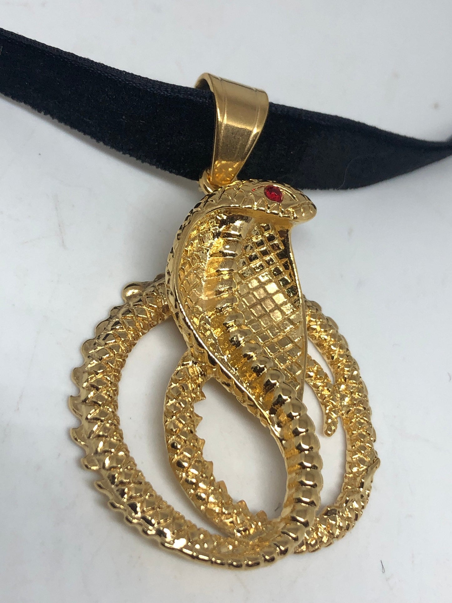 vintage Golden stainless steel Cobra Snake Choker Necklace