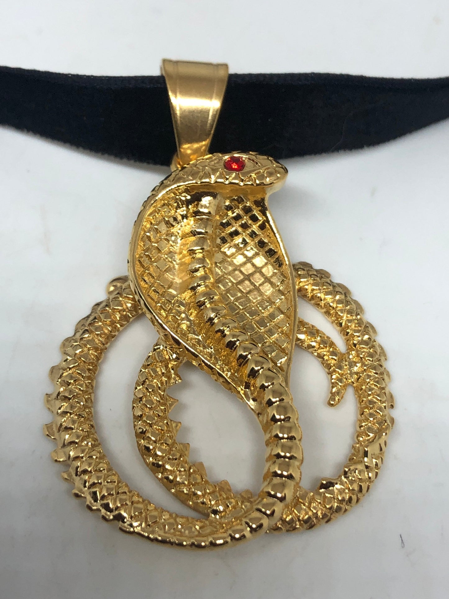 vintage Golden stainless steel Cobra Snake Choker Necklace