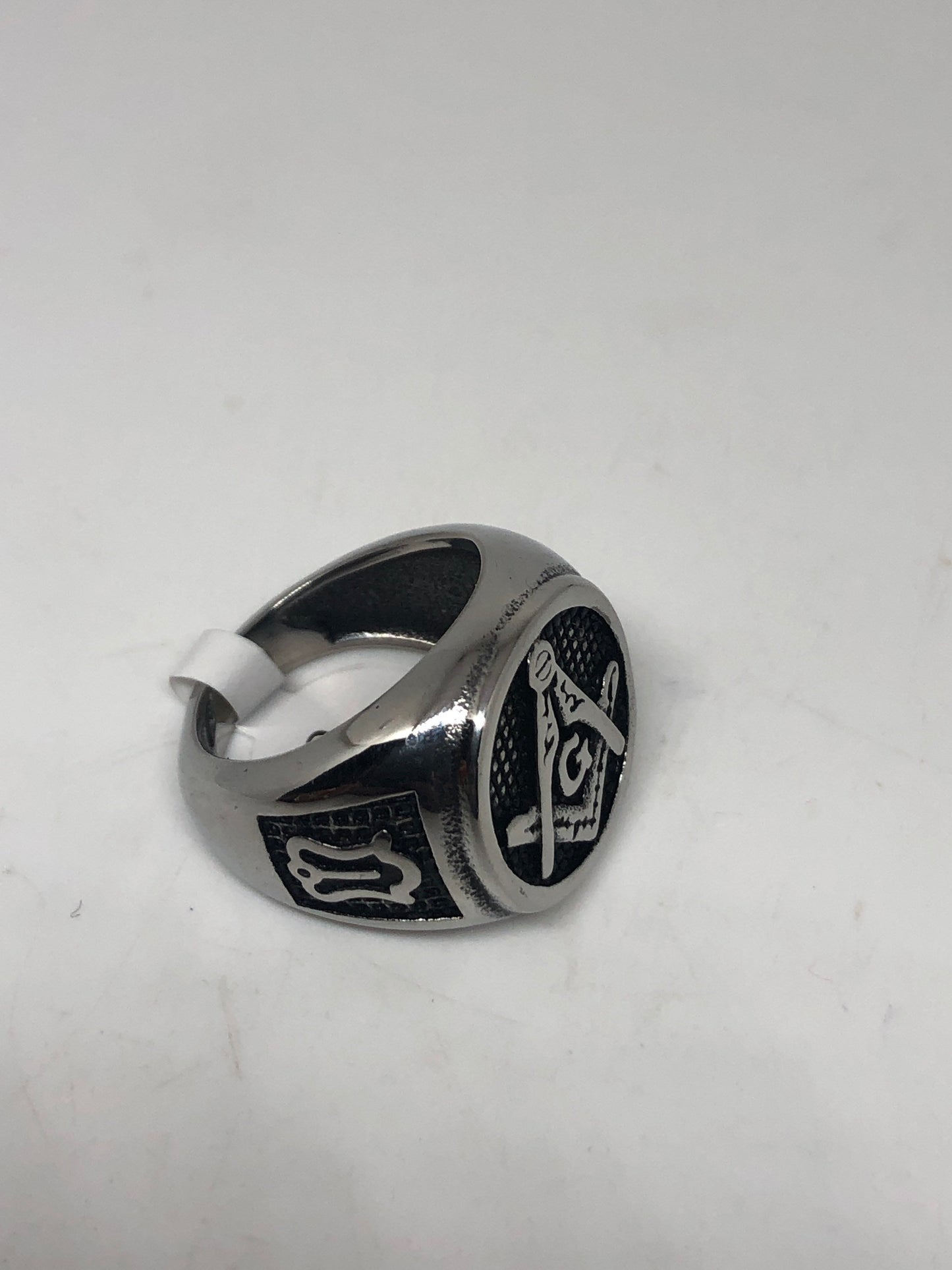 Vintage Gothic Stainless Steel Free Mason G Mens Ring