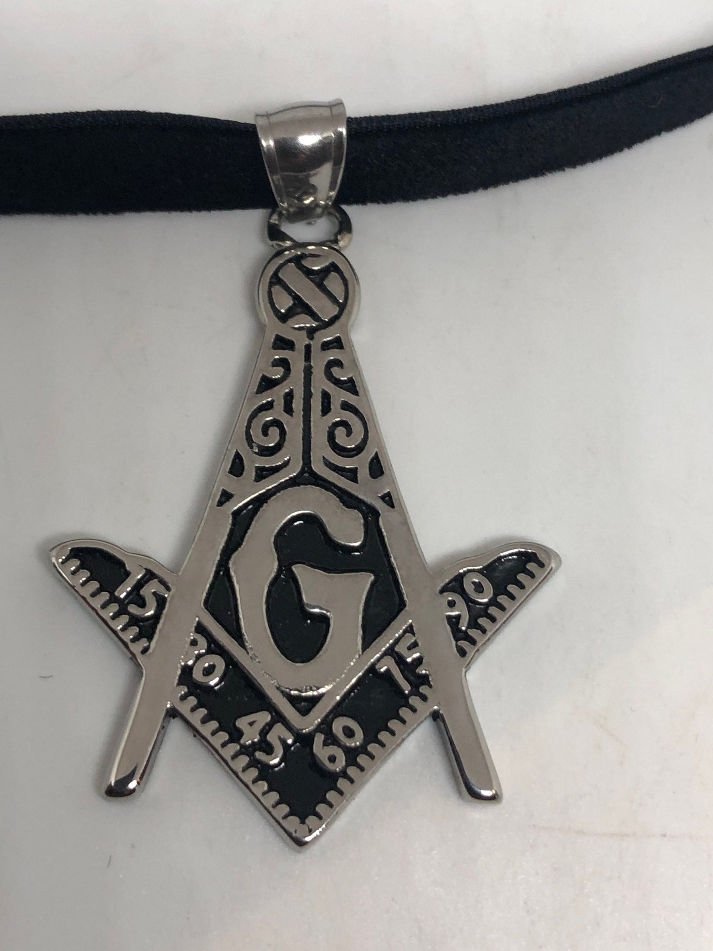 Vintage Stainless Steel Free Mason Pendant Necklace