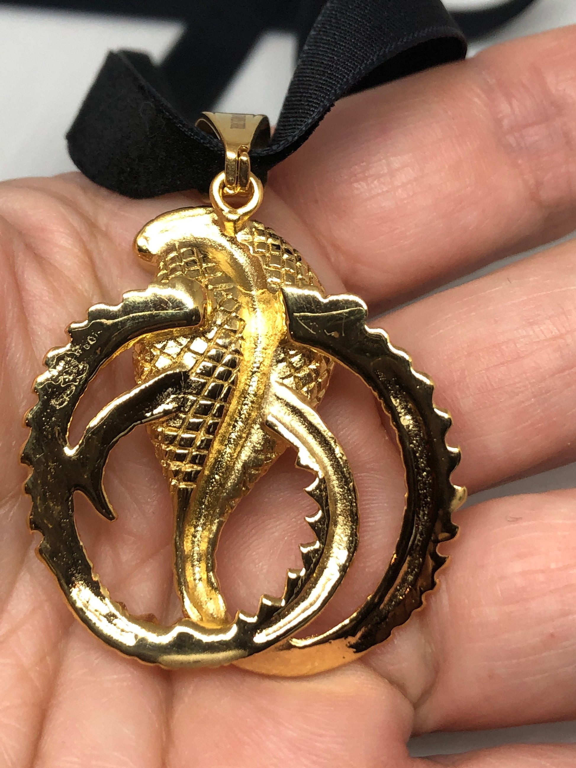 vintage Golden stainless steel Cobra Snake Choker Necklace