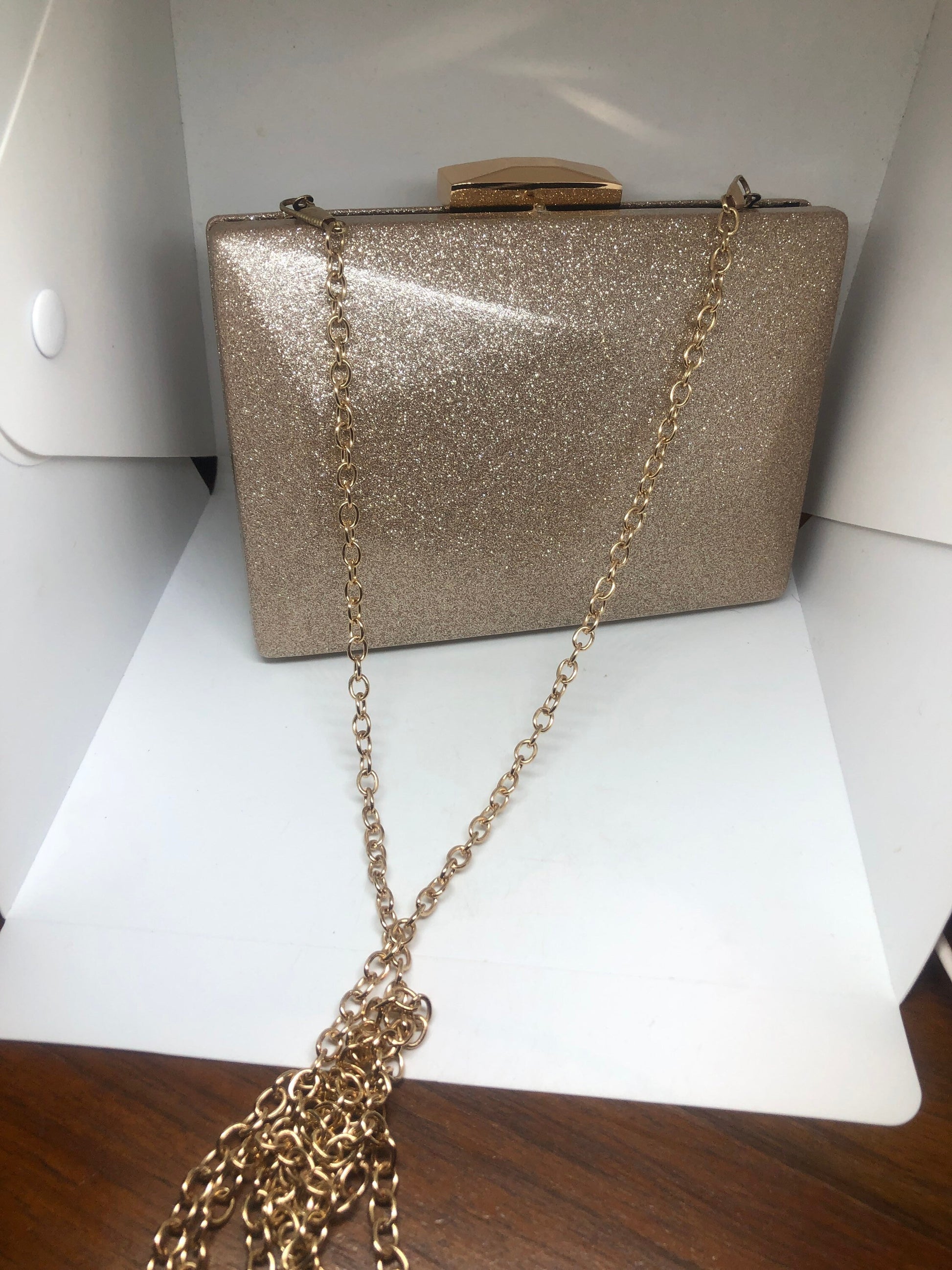 Vintage Gold glitter evening Bag clutch