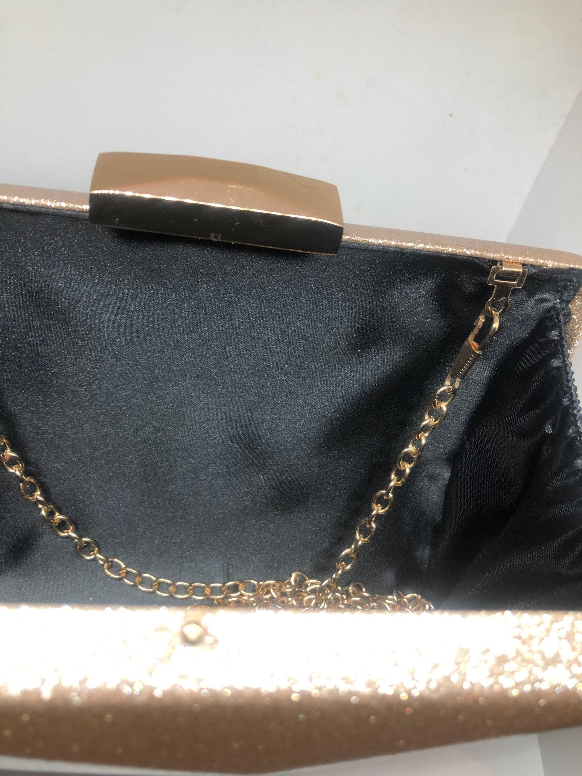 Vintage Gold glitter evening Bag clutch