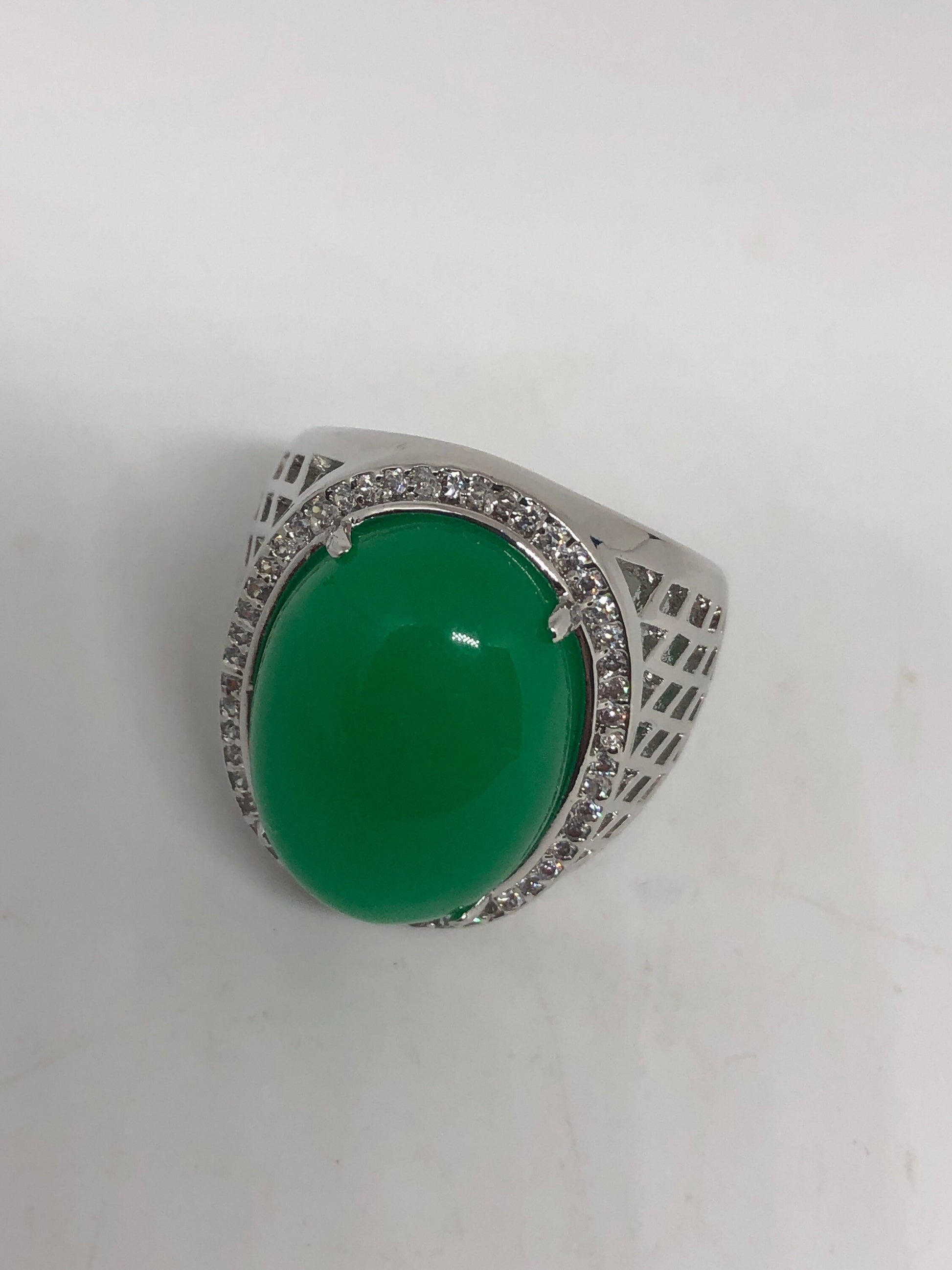 Vintage Lucky Green Nephrite Jade Ring