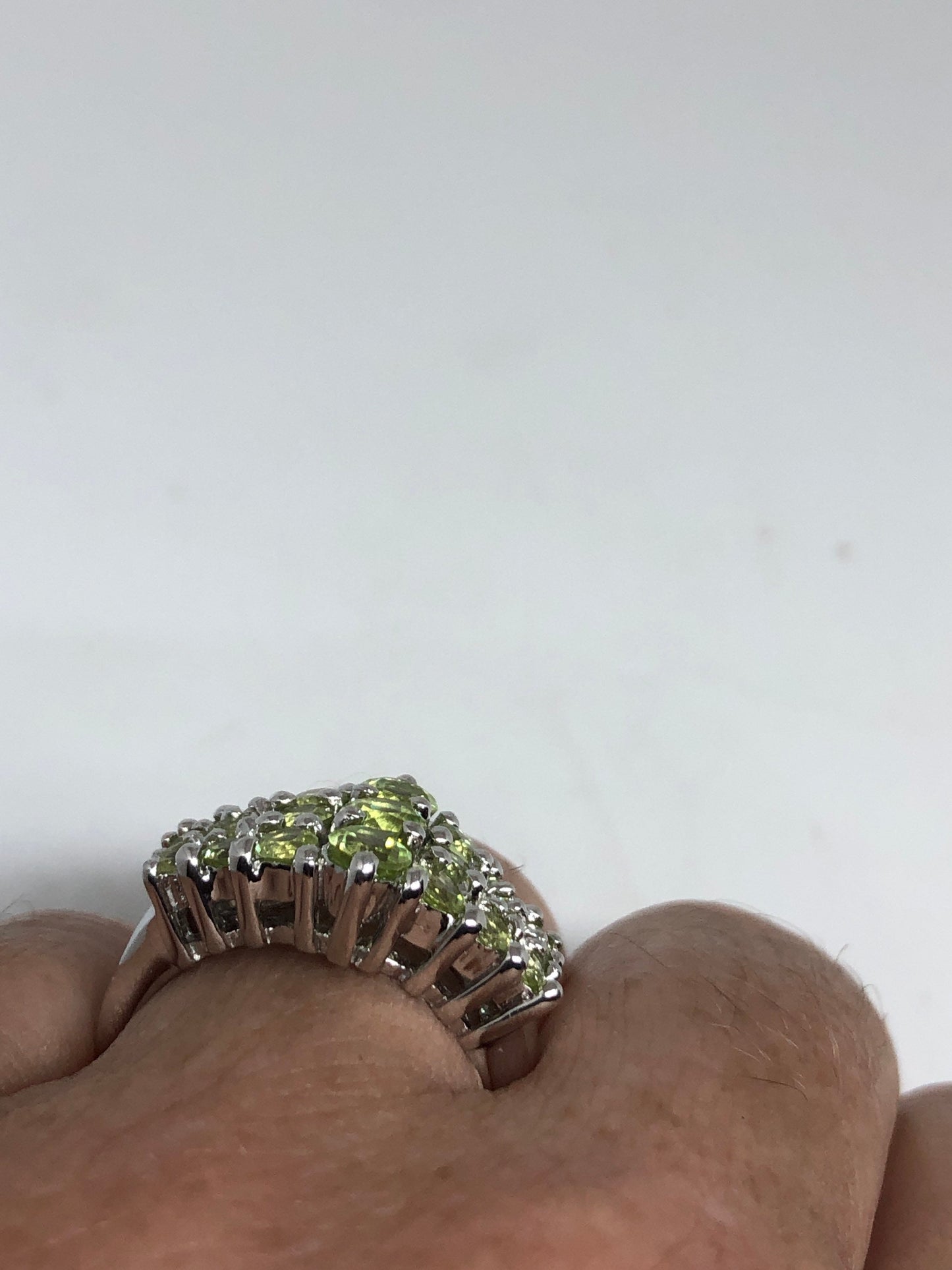 Vintage Handmade Genuine Green Peridot 925 Sterling Silver Ring