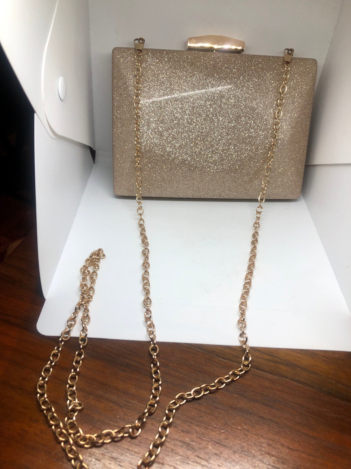 Vintage Gold glitter evening Bag clutch