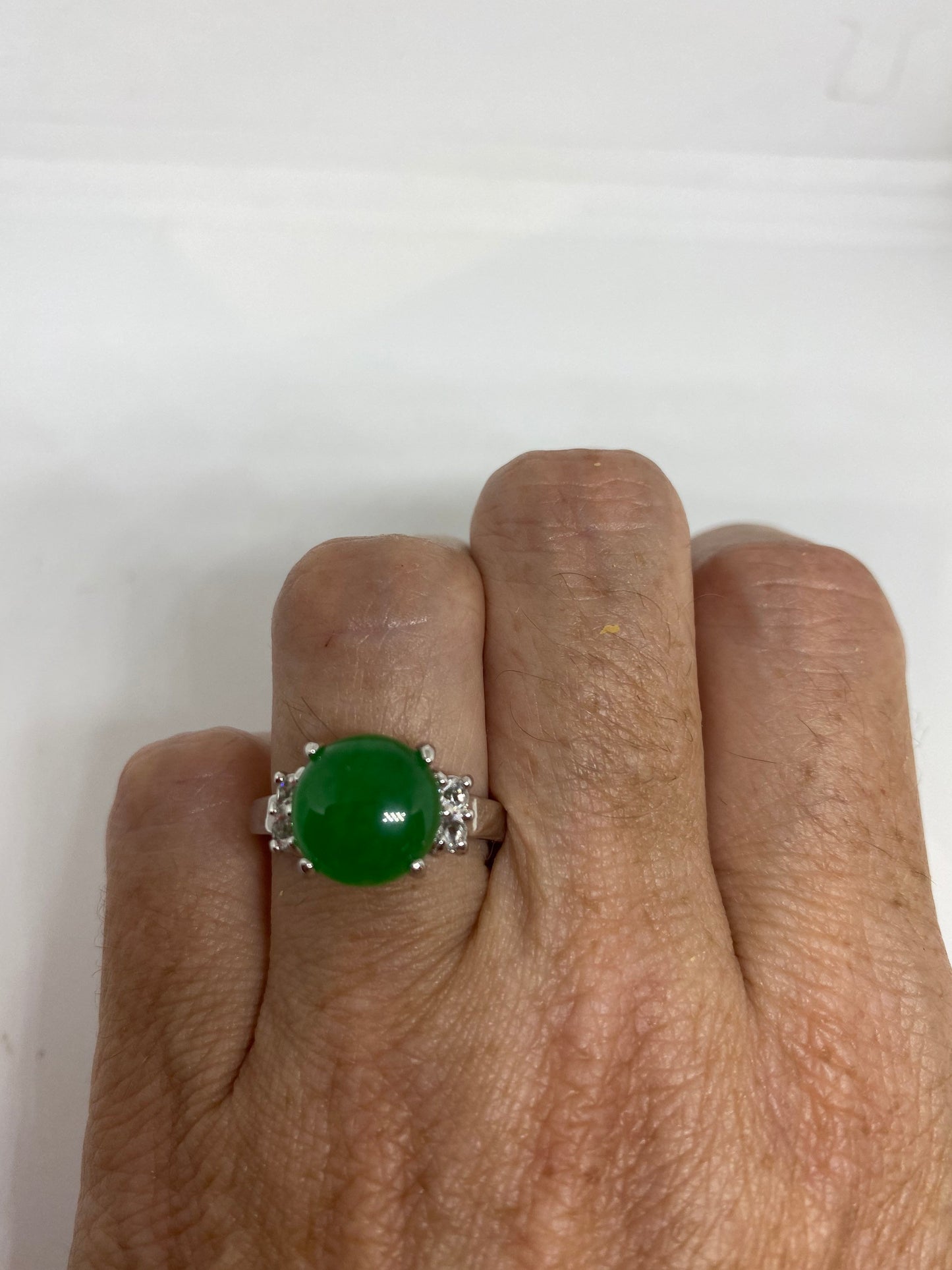 Vintage Lucky Green Nephrite Jade Ring