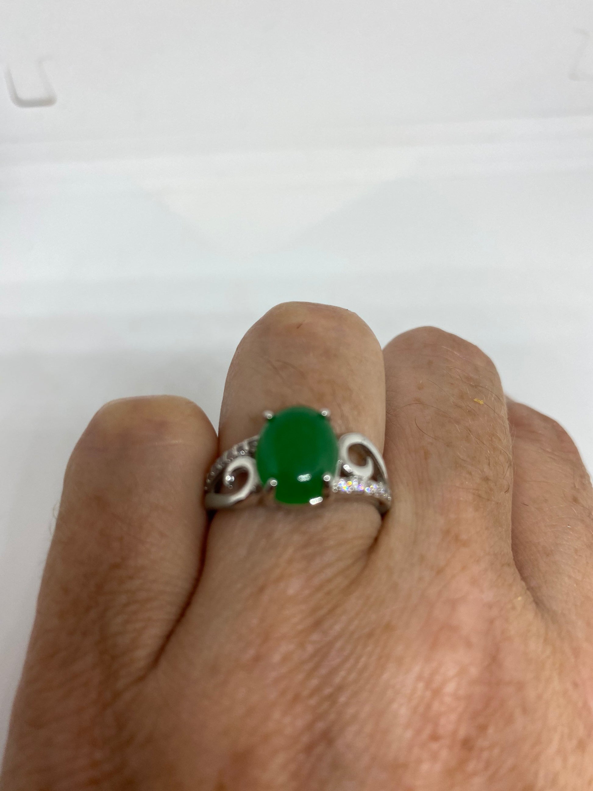 Vintage Lucky Green Nephrite Jade Ring