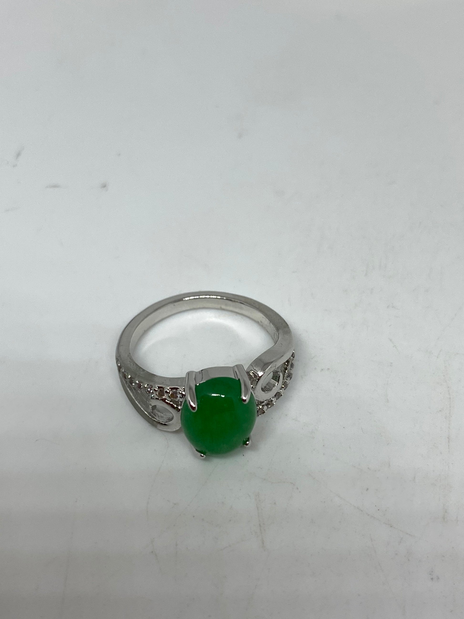 Vintage Lucky Green Nephrite Jade Ring