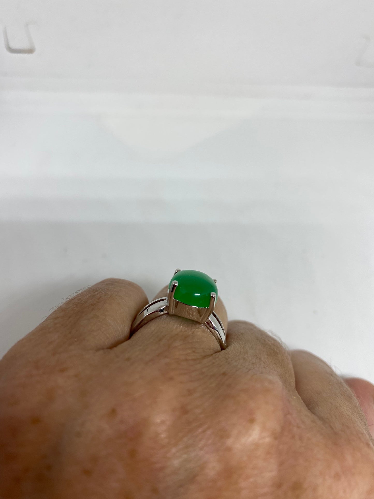 Vintage Lucky Green Nephrite Jade Ring