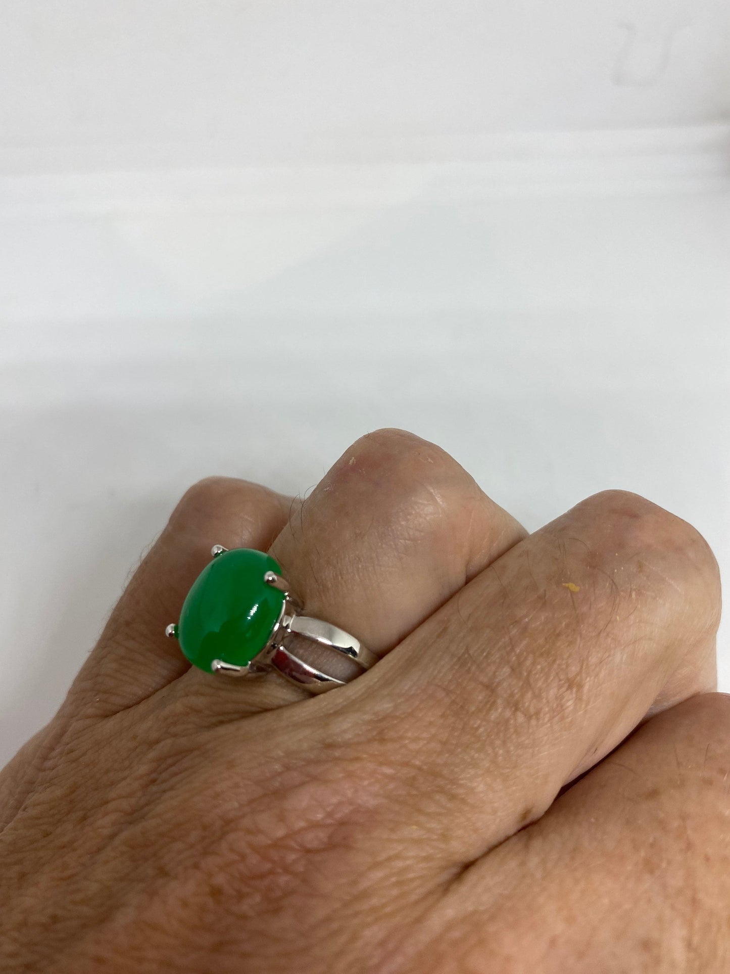 Vintage Lucky Green Nephrite Jade Ring