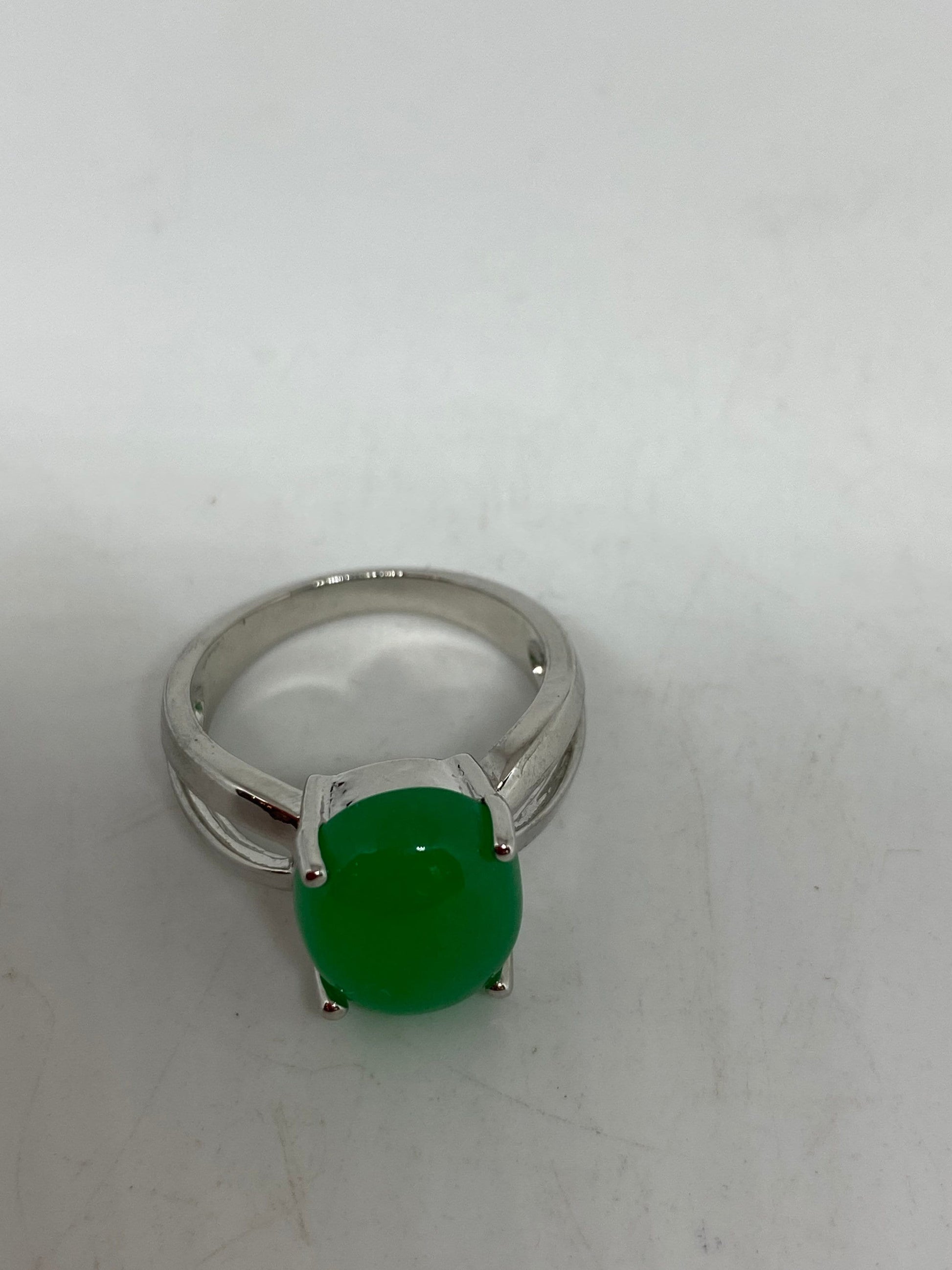 Vintage Lucky Green Nephrite Jade Ring