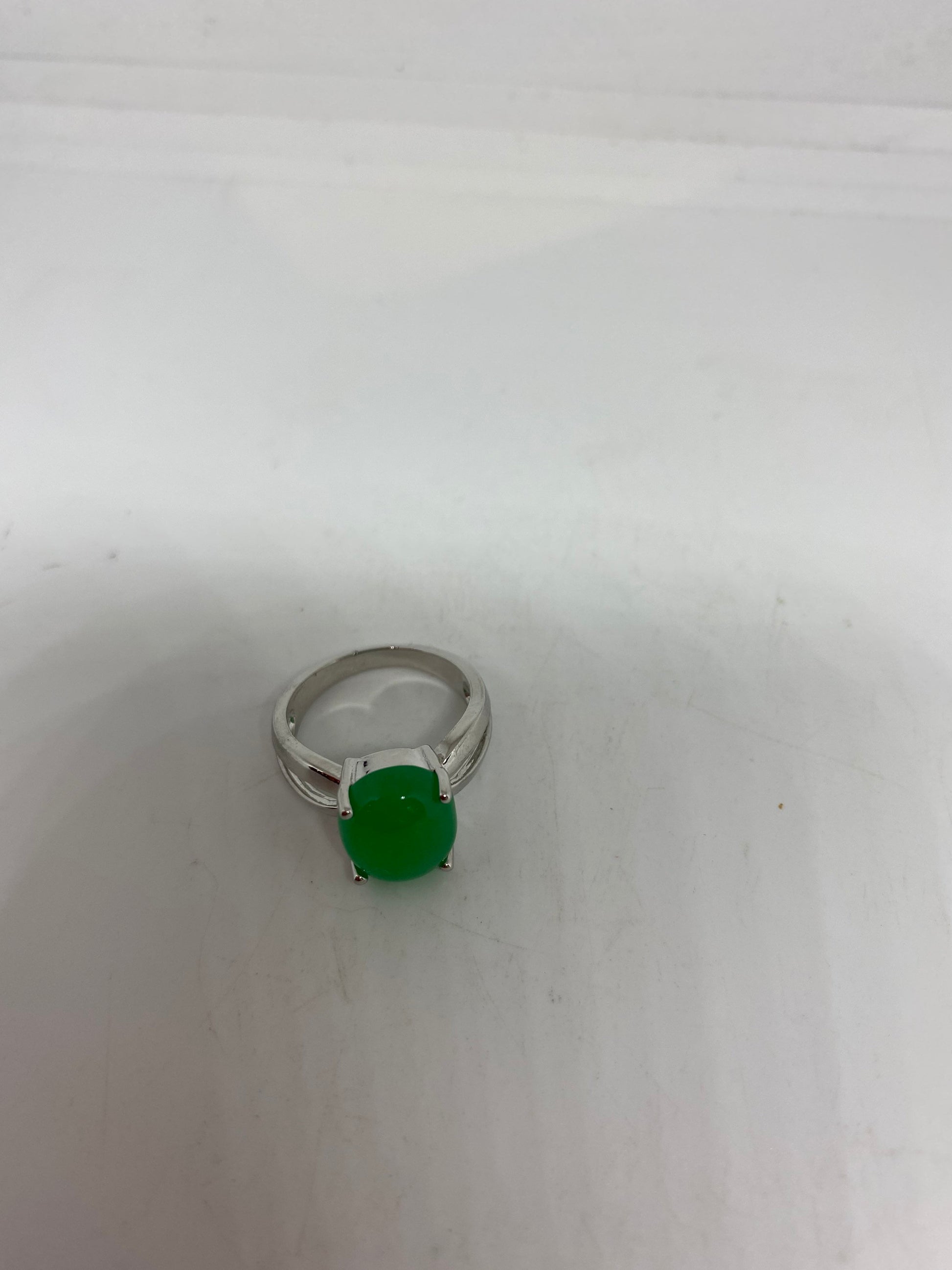 Vintage Lucky Green Nephrite Jade Ring