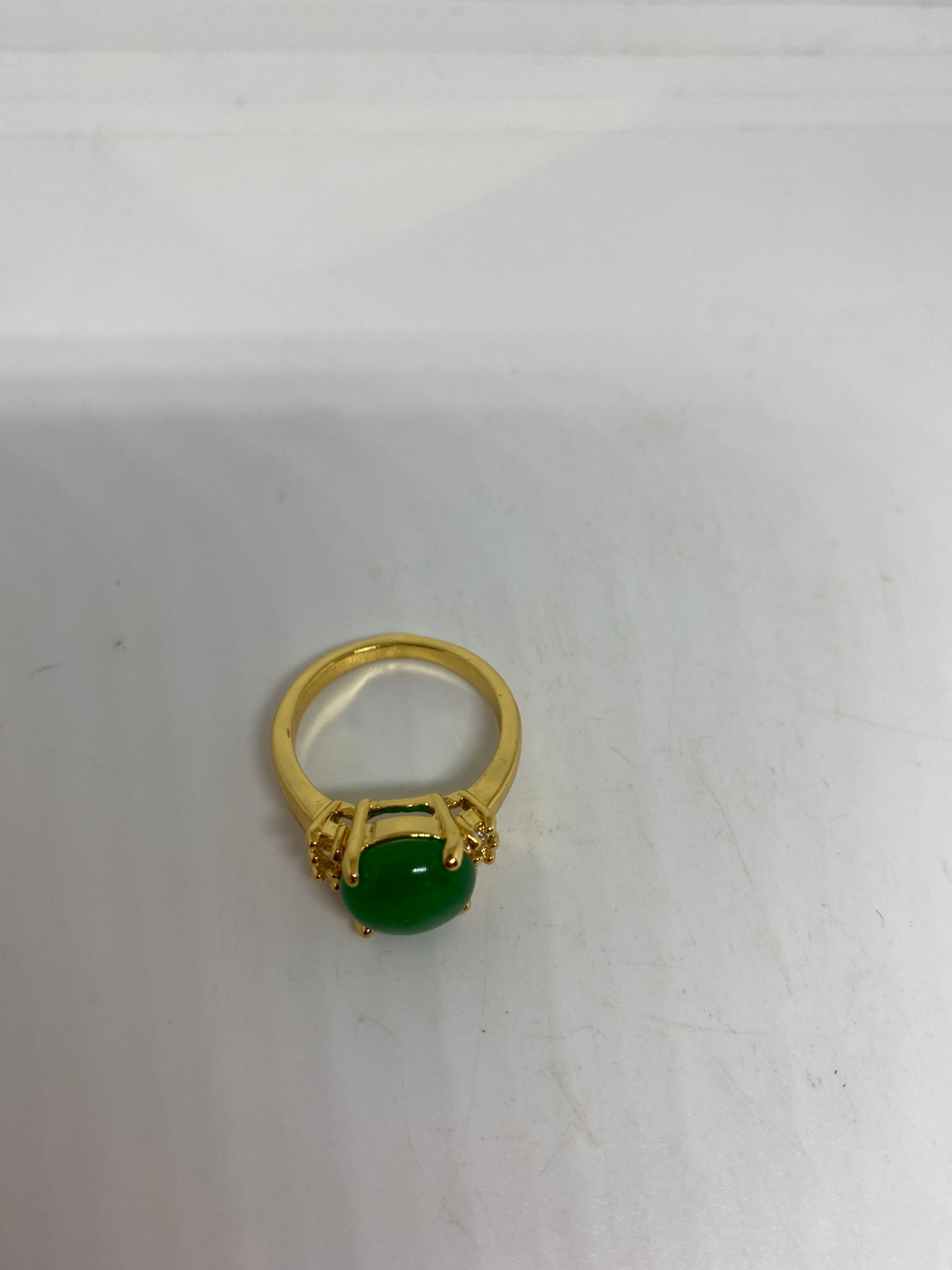 Vintage Lucky Green Nephrite Jade Ring