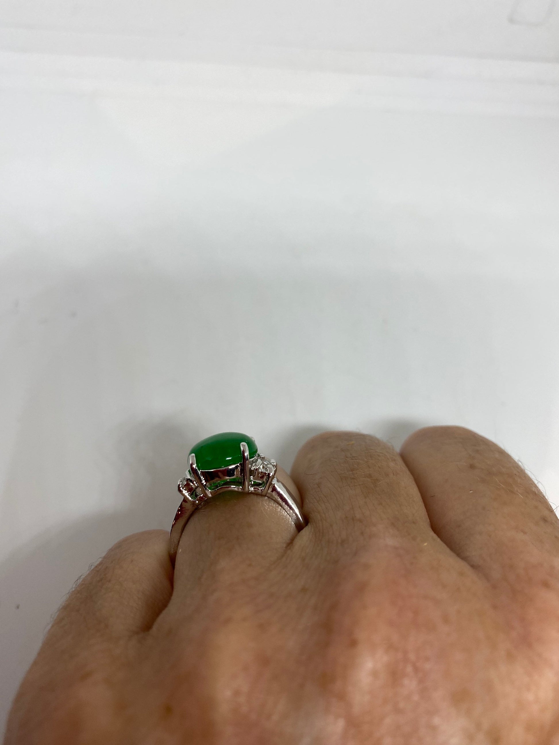 Vintage Lucky Green Nephrite Jade Ring