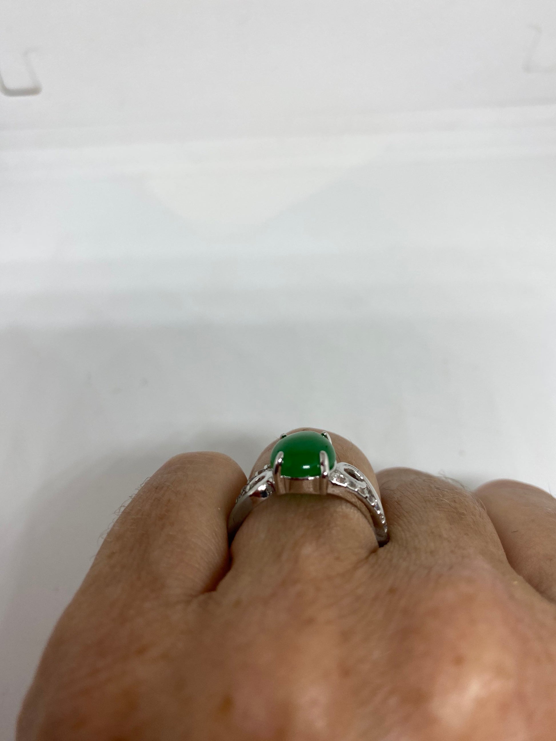 Vintage Lucky Green Nephrite Jade Ring