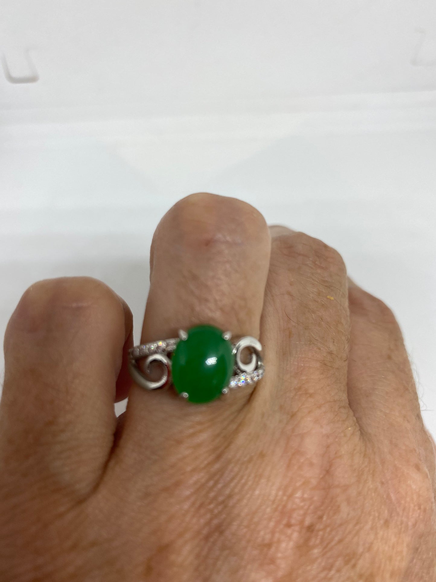 Vintage Lucky Green Nephrite Jade Ring