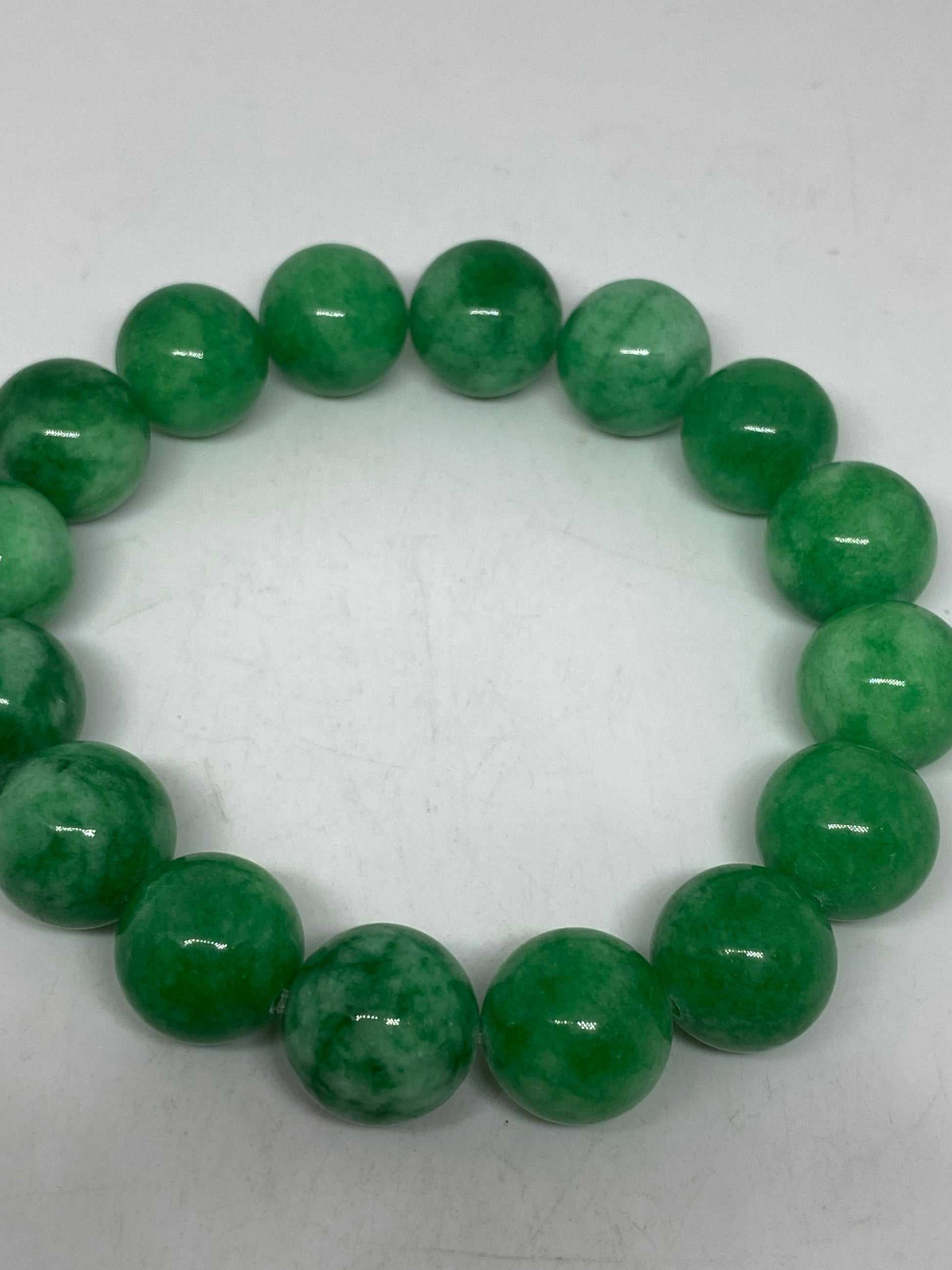 Vintage Fun Green Jade Lucky Stretch Bracelet