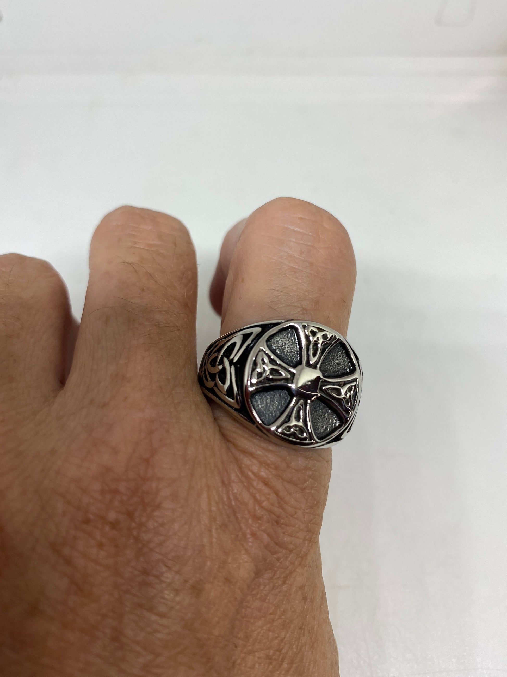 Vintage Celtic Knot stainless steel Band Ring