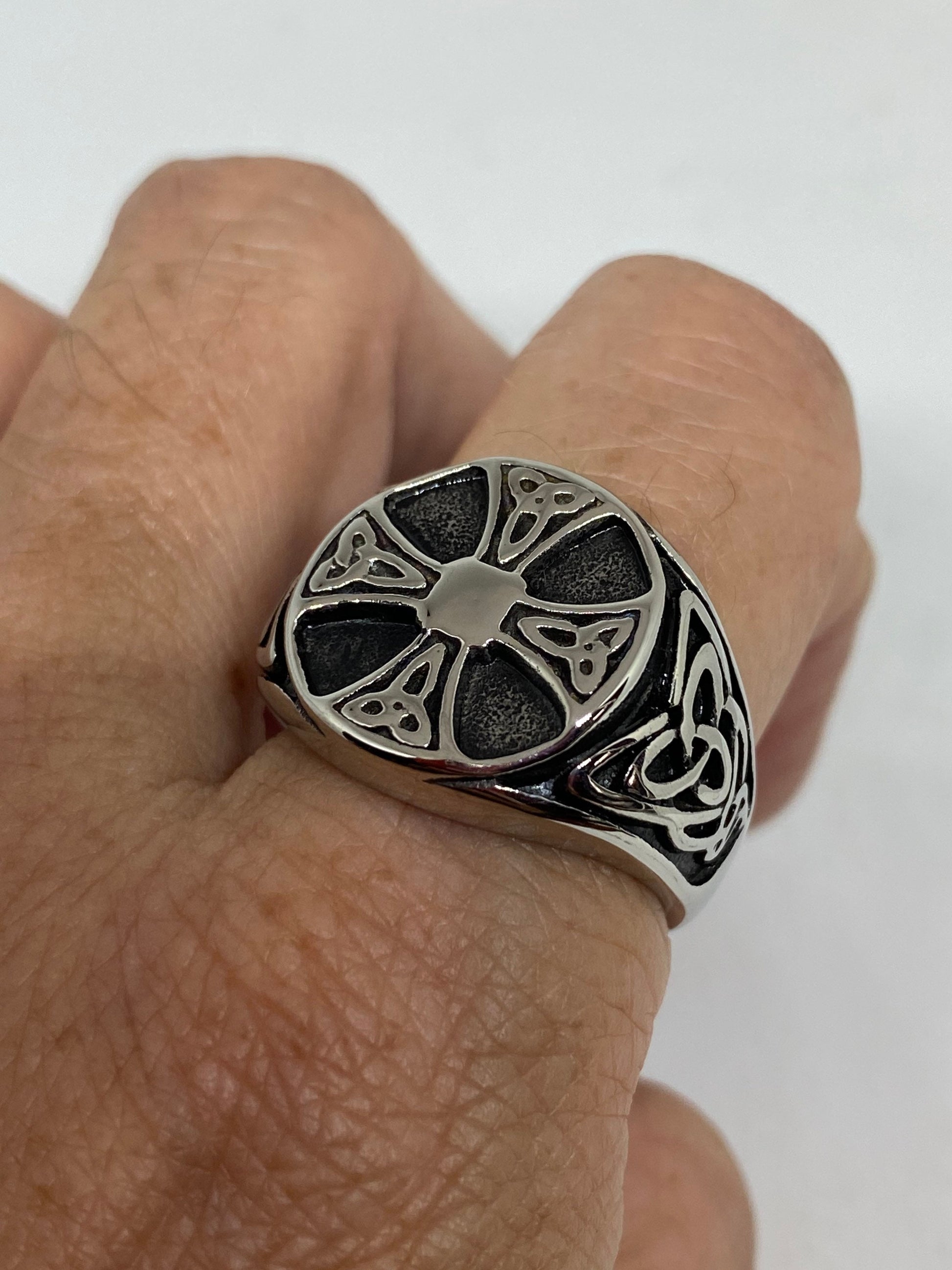 Vintage Celtic Knot stainless steel Band Ring