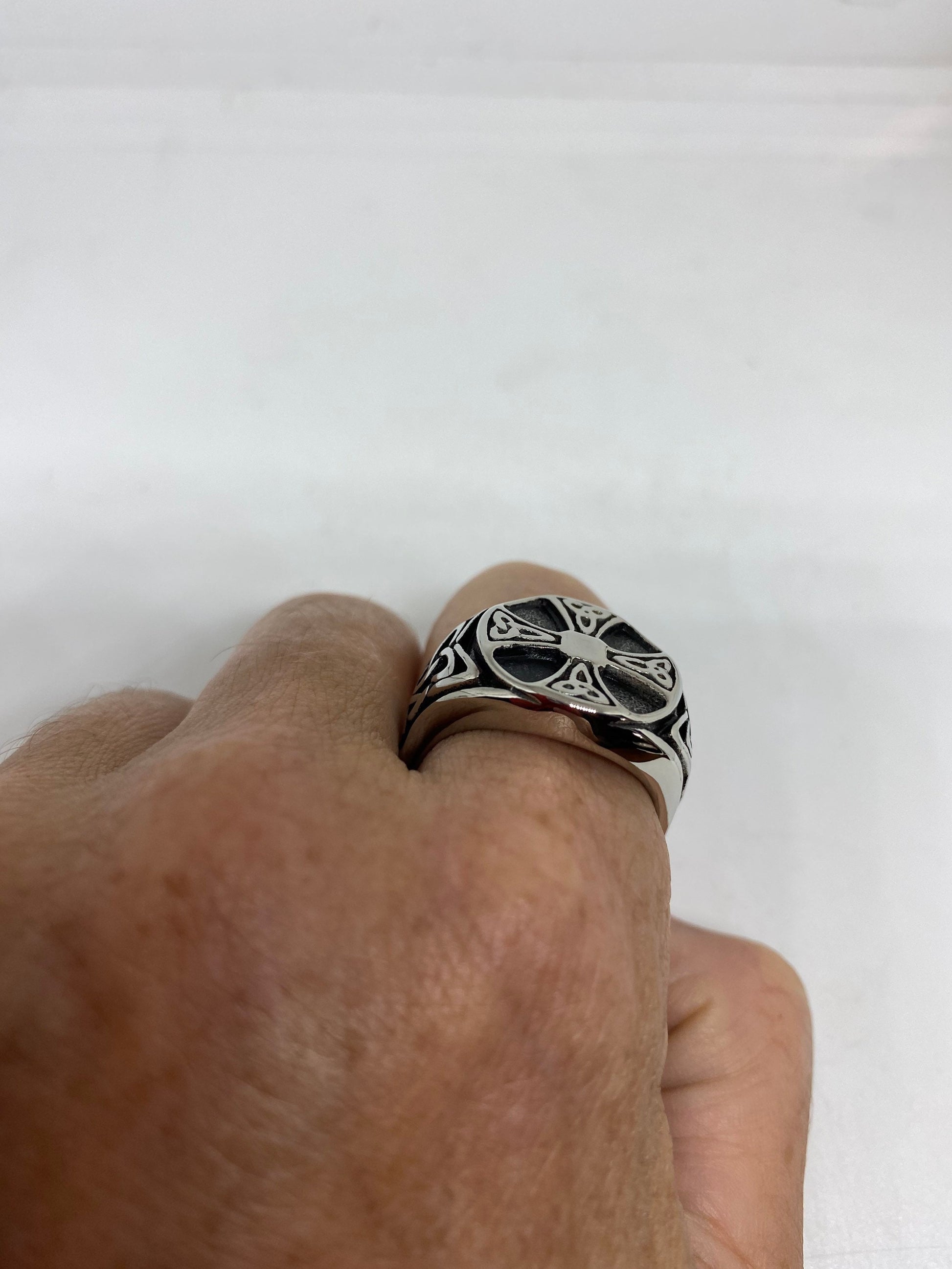 Vintage Celtic Knot stainless steel Band Ring