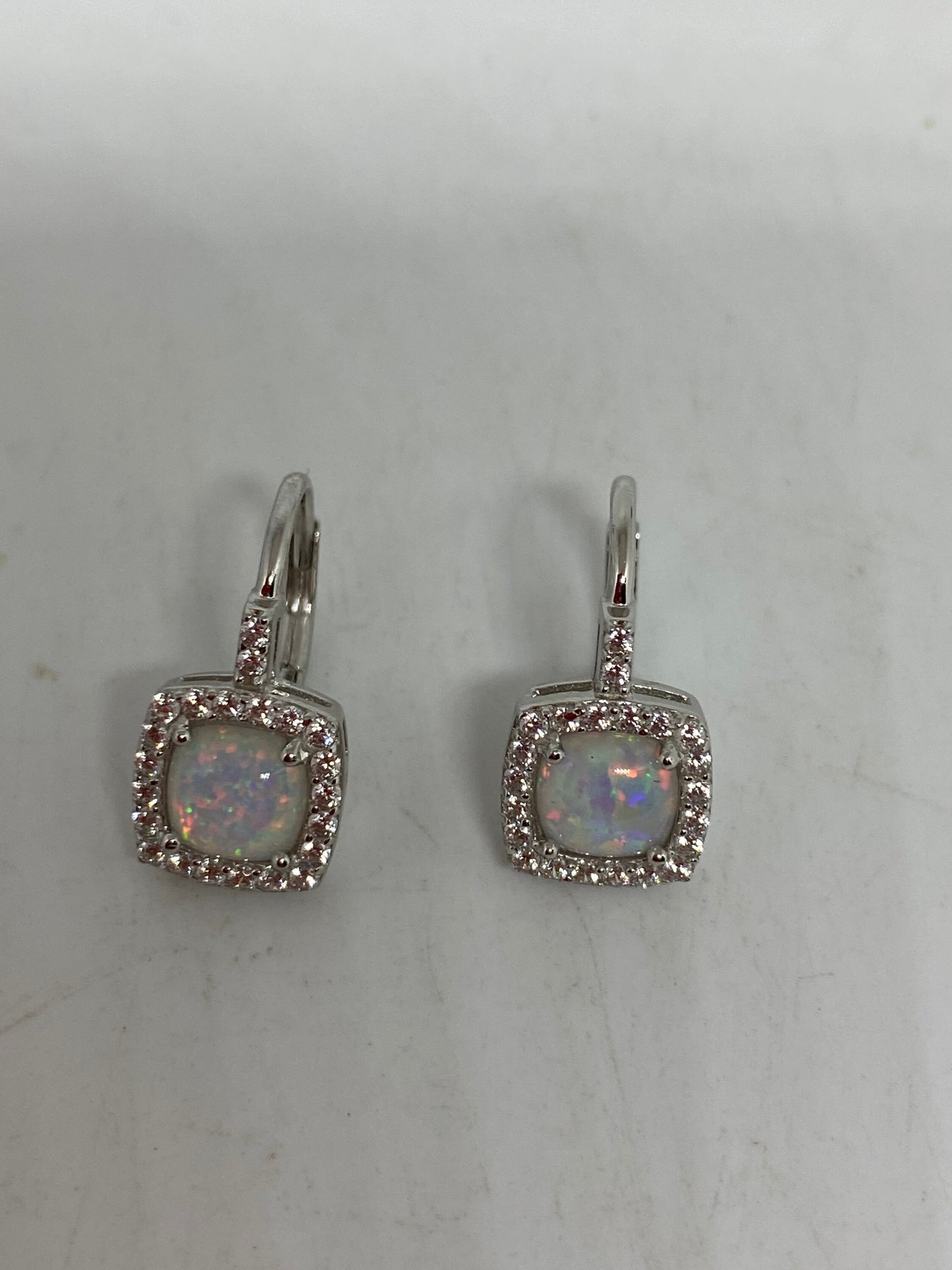 Vintage Opal Earrings 925 Sterling Silver