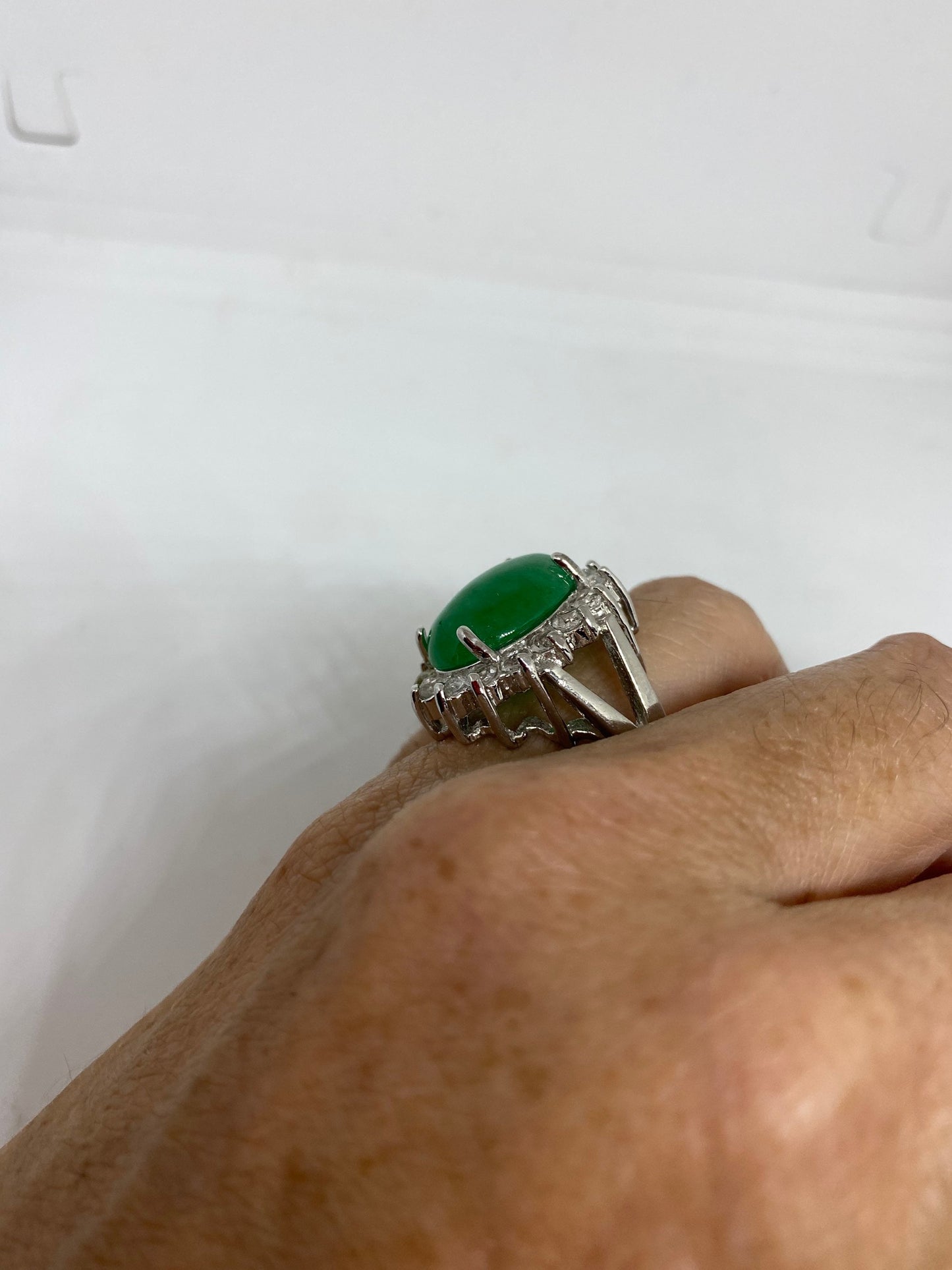 Vintage Lucky Green Nephrite Jade Ring