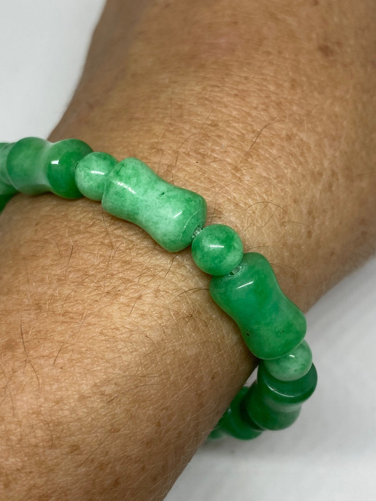 Vintage Fun Green Jade Lucky Stretch Bracelet
