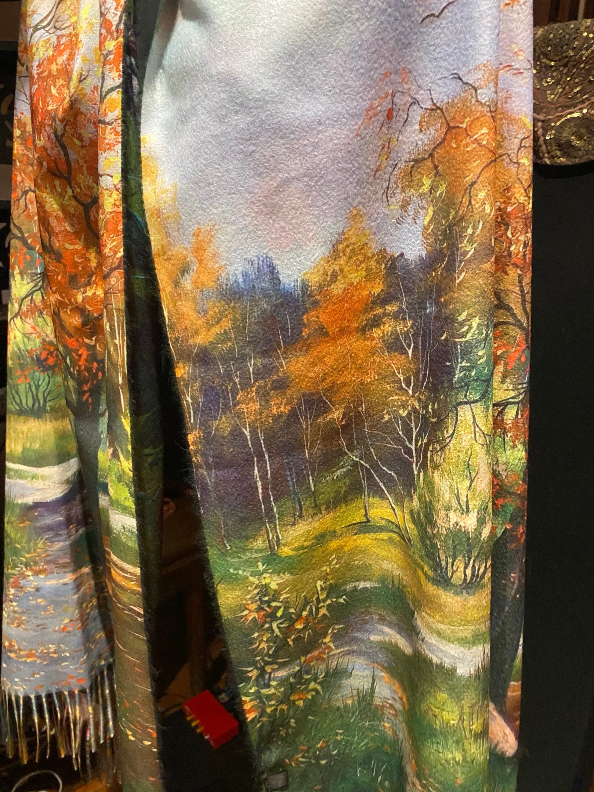 Vintage impressionist Reversible Soft Blend Pashmina Scarf Wrap