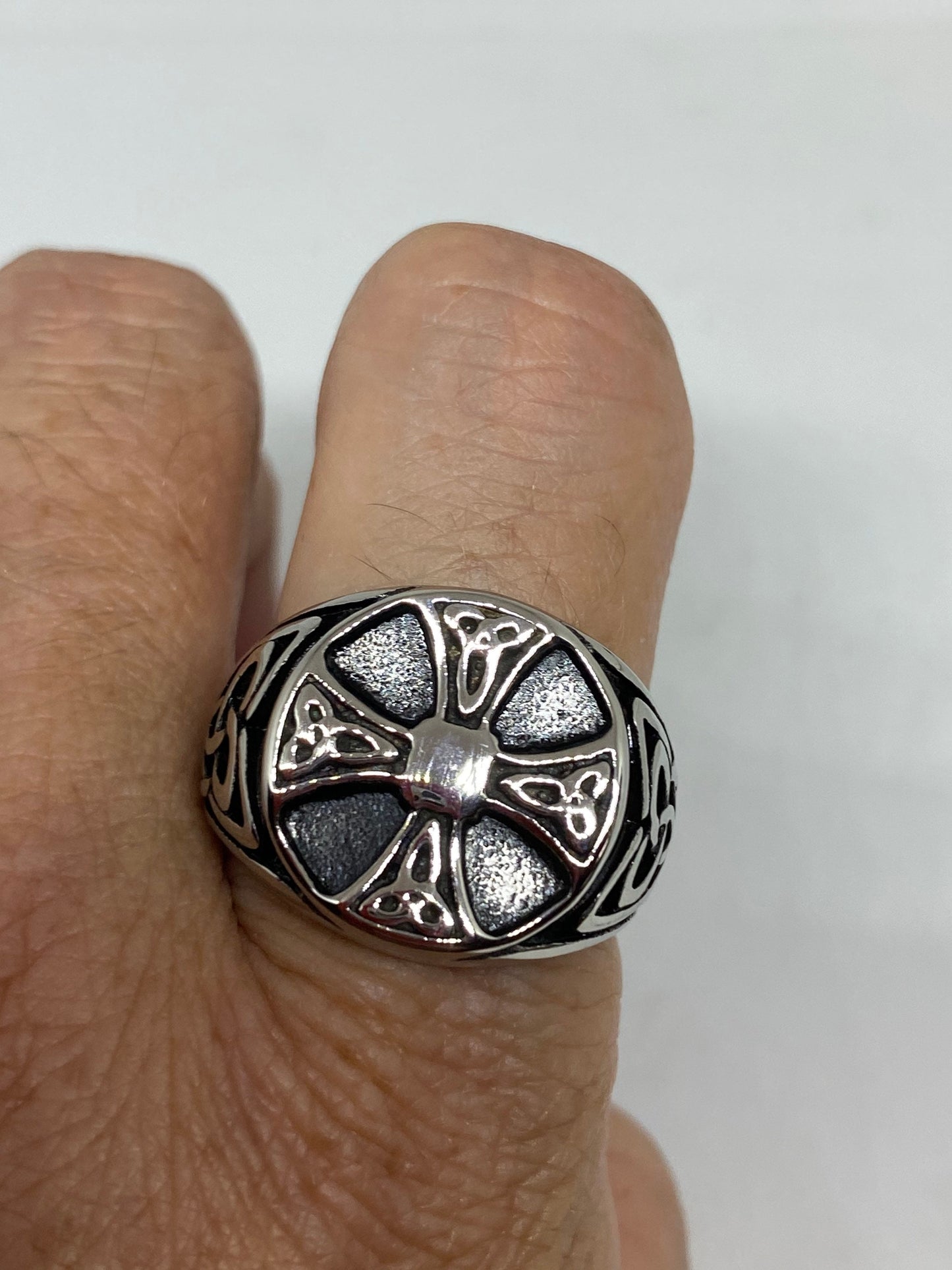 Vintage Celtic Knot stainless steel Band Ring