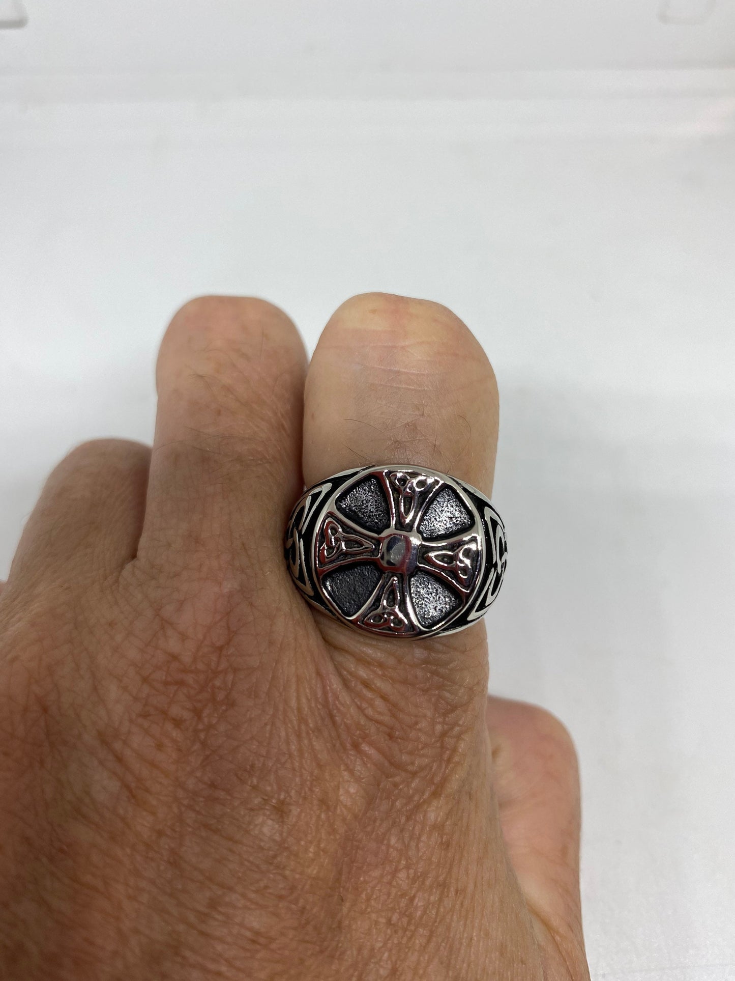 Vintage Celtic Knot stainless steel Band Ring