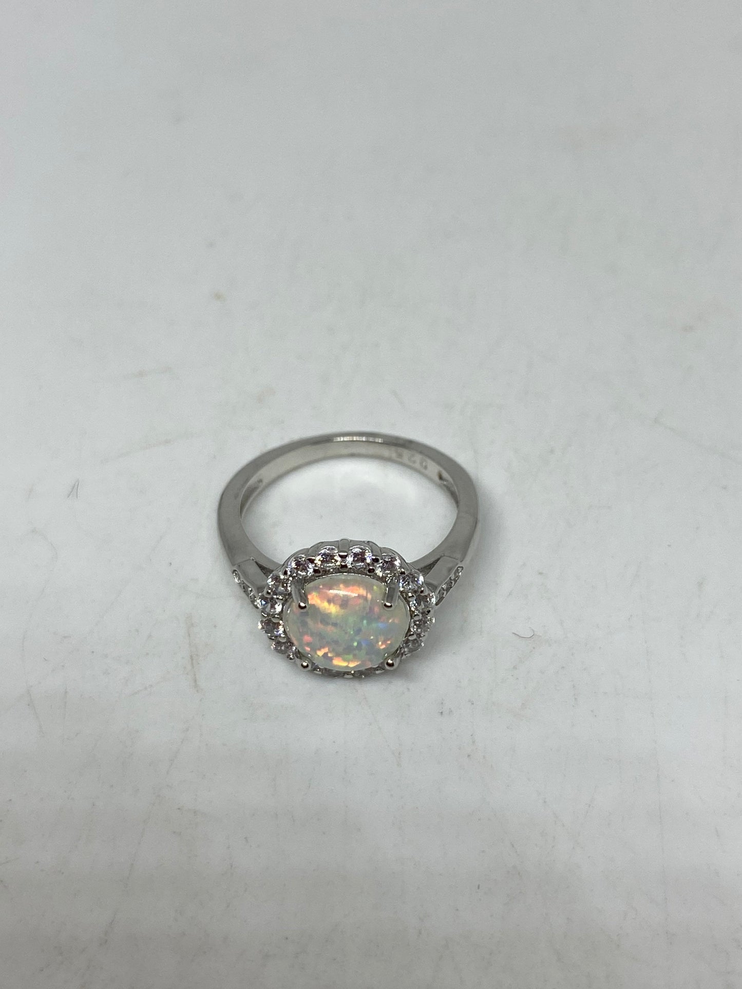 Vintage Ethiopian Opal Band 925 Sterling Silver Band Ring